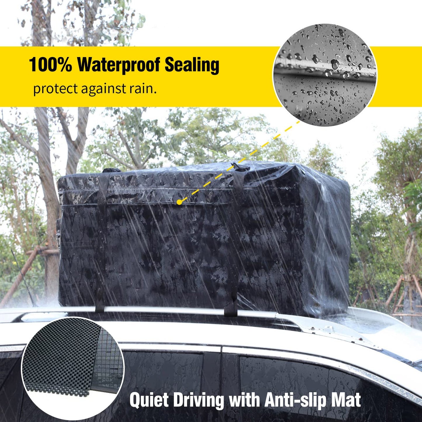 Leader Accessories 64"x39"x4" Roof Rack Cargo Basket with Cargo Bag & Net