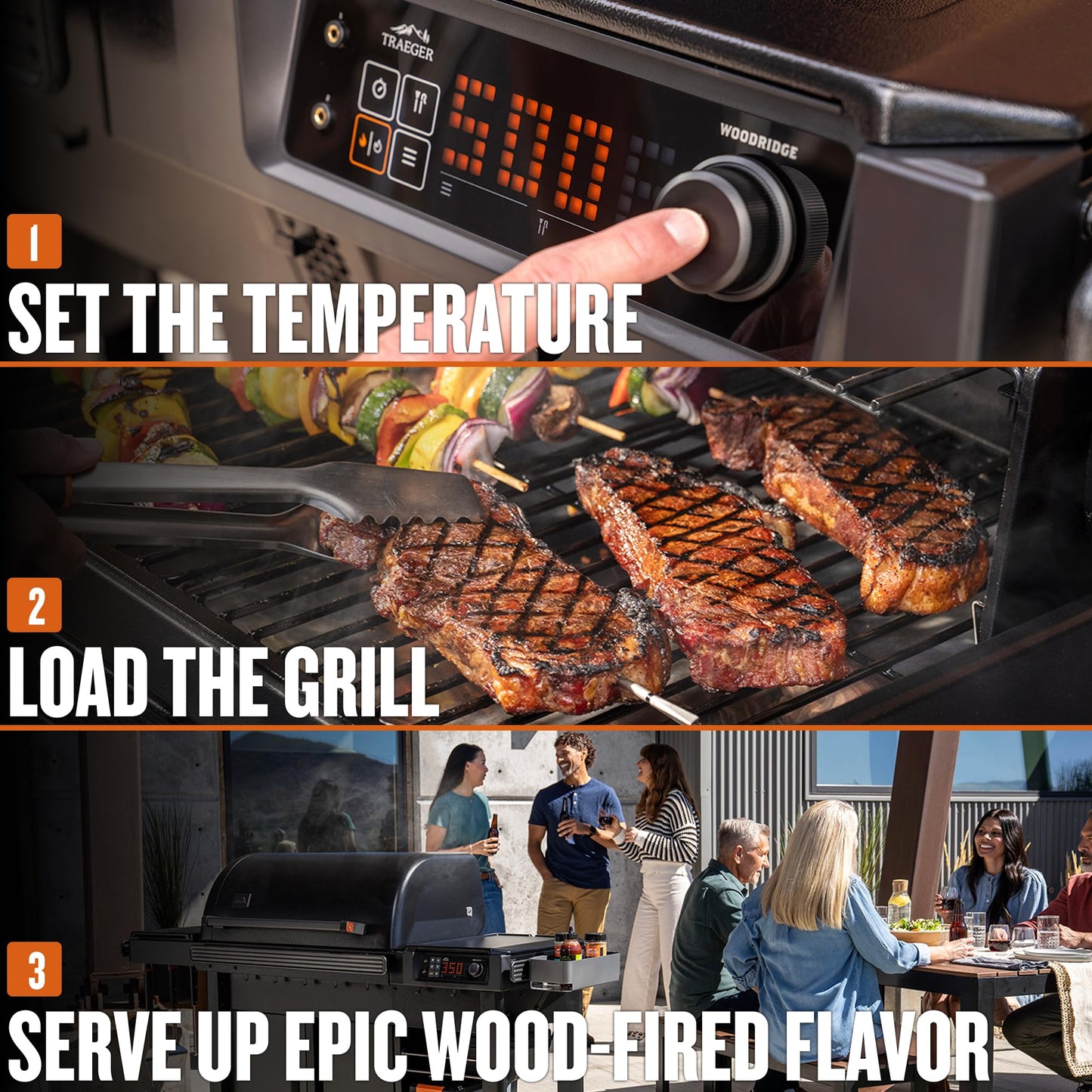 Traeger Woodridge Elite Electric Wood Pellet Grill and Smoker, 970 Sq. in., Side Sear Station, WiFIRE Technology, Super Smoke Mode, Outdoor Pellet Smoker Grill with Insulated Body, Black, TFC97XLH