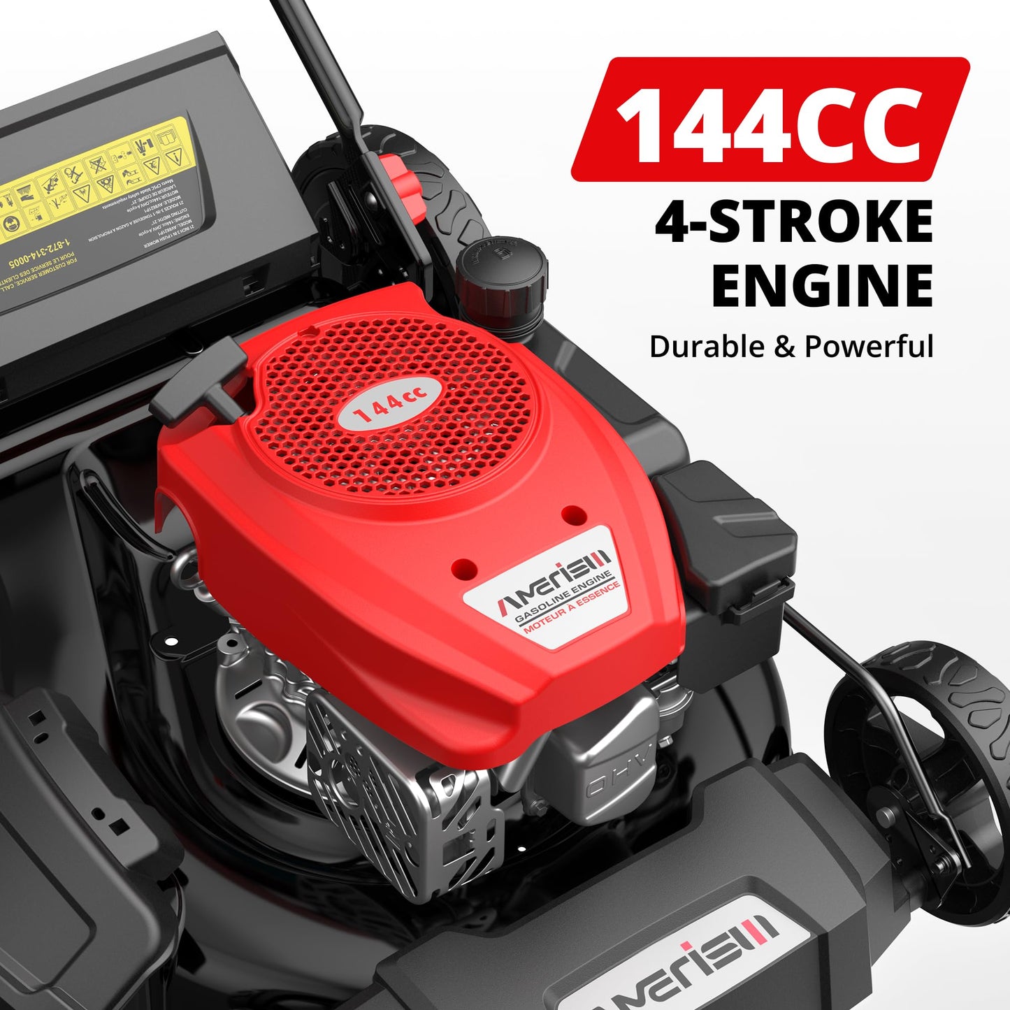 AMERISUN 21" 2-in-1 Gas Push Lawn Mower, 144cc 4-Cycle OHV Engine, Mulching & Side Discharge, 6-Position Height Adjustment, Lightweight Walk-Behind Mower for Small to Medium Yards