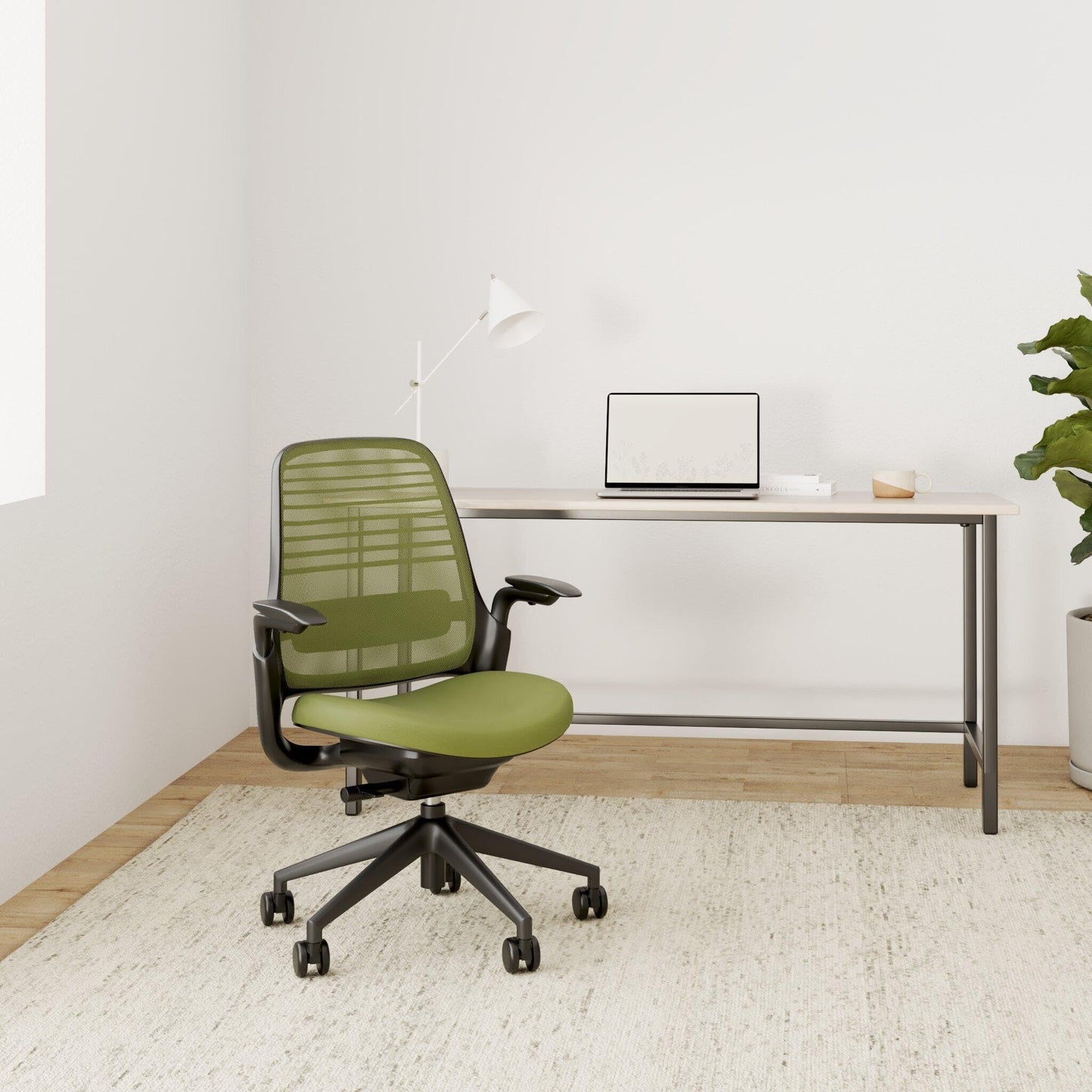 Steelcase Series 1 Office Chair - Ergonomic Work Chair with Wheels for Carpet - Helps Support Productivity - Weight-Activated Controls, Back & Arm Support - Easy Assembly - Wasabi