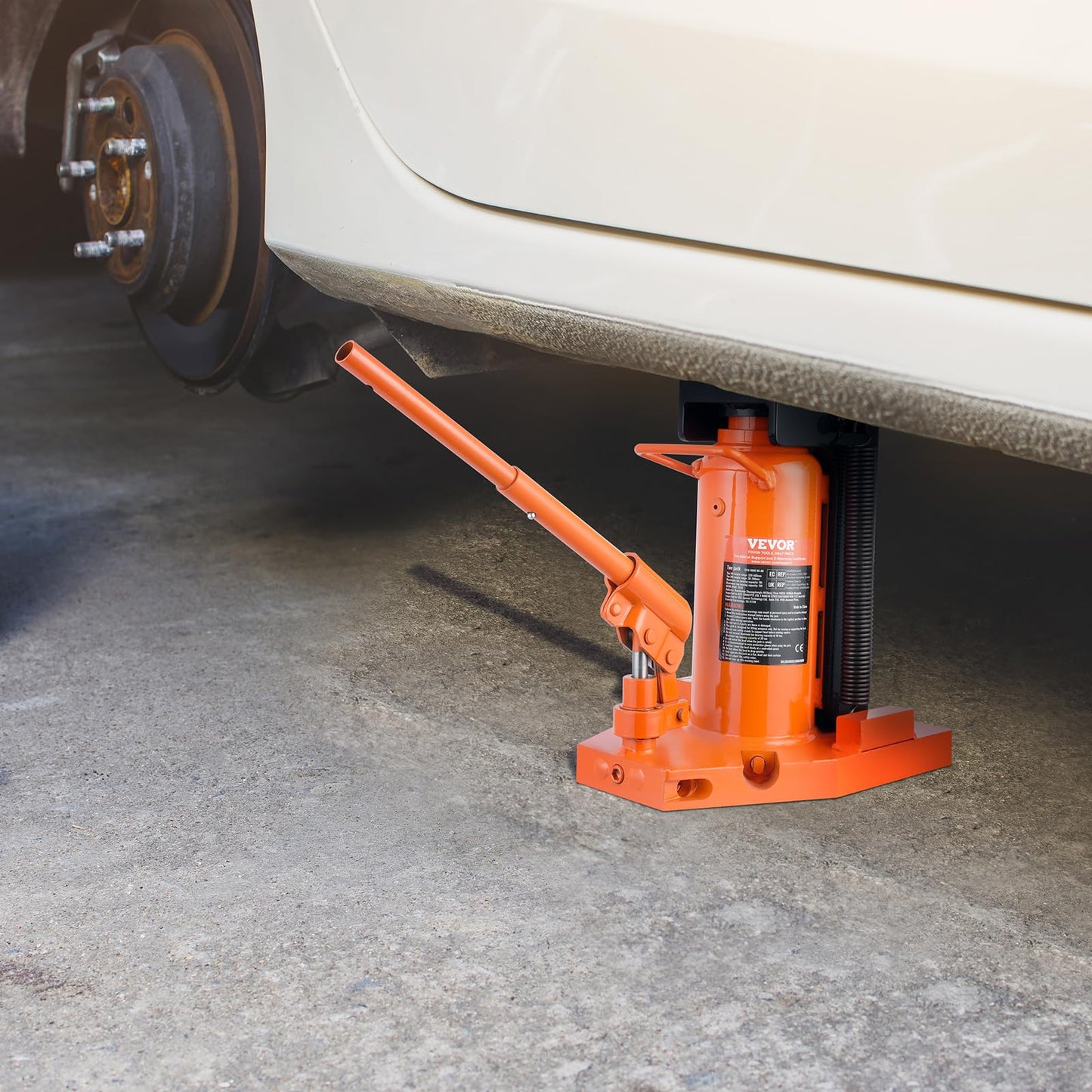 VEVOR Hydraulic Toe Jack, 10 Ton Lift, 20 Ton Capacity, 1.2-7.5 in Toe Height, 12.6-18.9 in Top Height, Air Hydraulic Claw Jack for Machinery