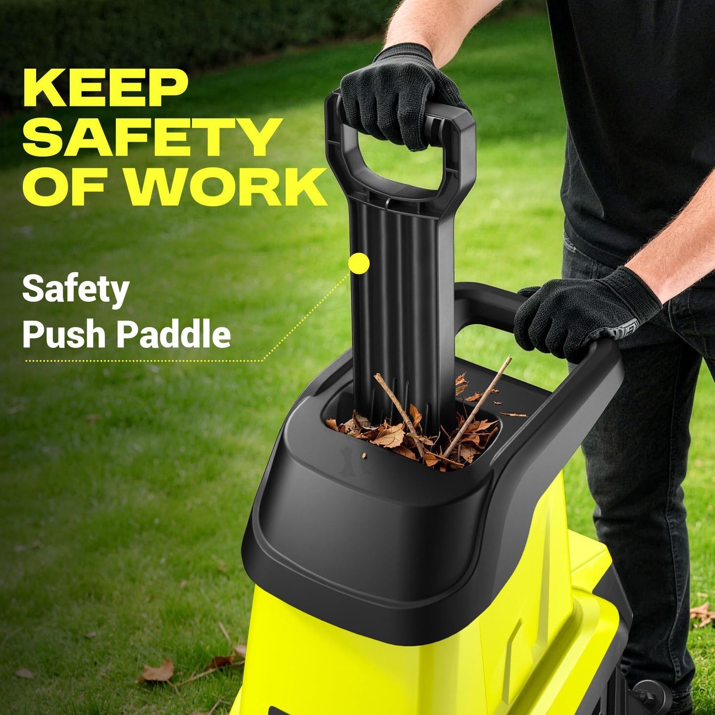 SILVEL Wood Chipper Shredder, 1800W Cutting Diameter of 1.77 inch with 10 Gallon Large Collection Bin, 15-Amp Electric Wood Chipper Shredder for Fast Cleanup, Ideal for Branches, Garden Cleaning,Green