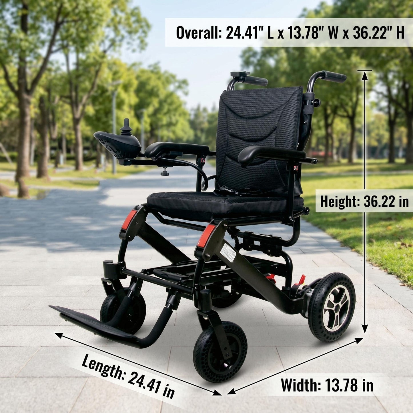 Electric Wheelchairs for Adults, Lightweight Electric Wheelchair for Seniors, Aluminum Motorized Wheelchair with 10AH Battery, 9.3-Mile Range, Dual 250W Motors, Flip-Back Armrests, Black
