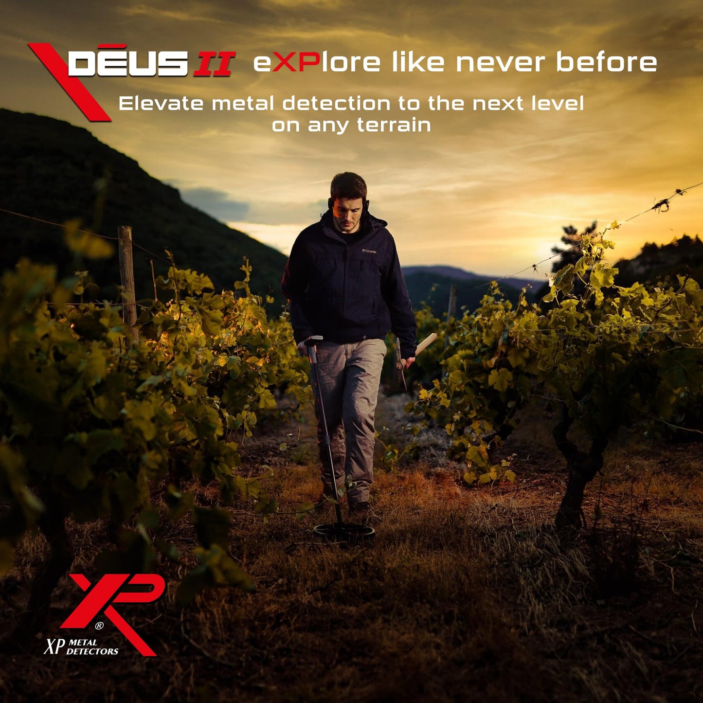 XP Deus II RC Metal Detector - 22 FMF Coil (9") - for Treasure and relic Detection - for All Terrain, XP Deus II Remote Control, S-Telescopic stem (DEUS2-22FMFRCEA)