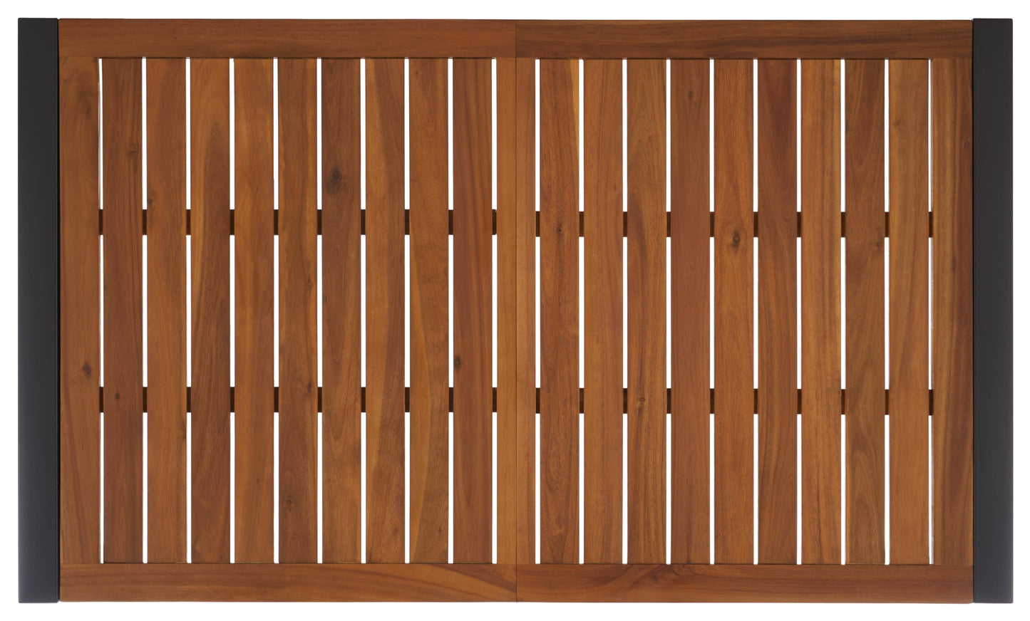 SAFAVIEH Outdoor Collection Guthrie Natural/Black Solid Wood Rectangle Dining Table