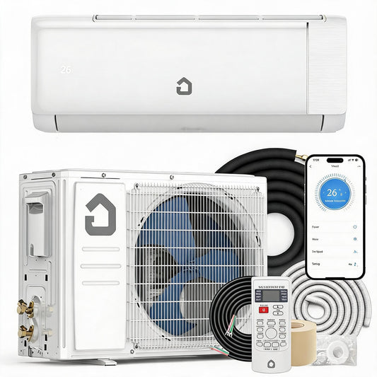 12,000 BTU Mini Split Central Air Conditioner & Heat Pump –, 22 SEER, 115V Ductless Inverter – WiFi & Alexa Enabled – Complete Installation Kit, Remote Control – Cools & Heats Rooms Up to 750 Sq.ft