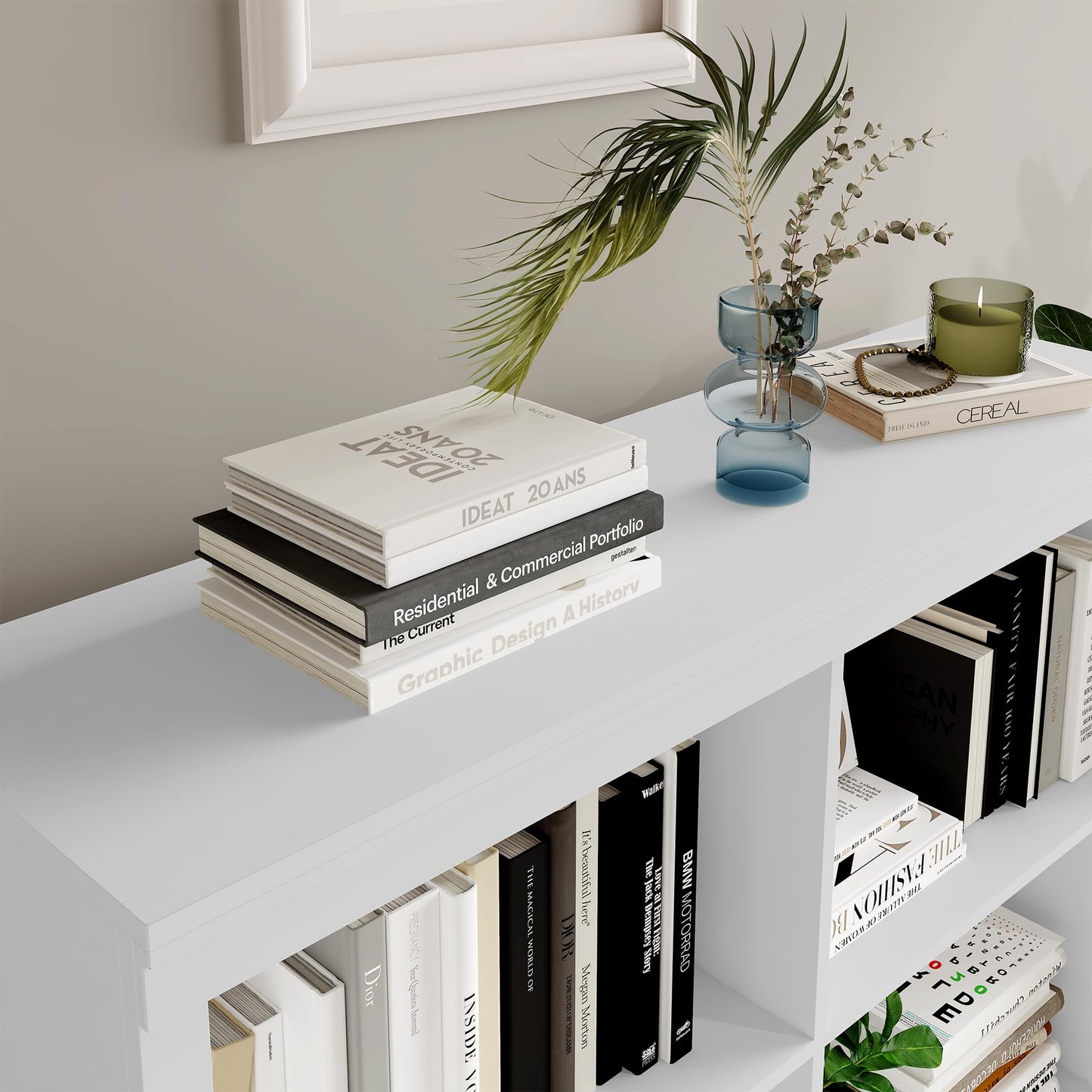 GarveeHome 6 Cube Storage Organizer, 53 Inch Tall Bookcase with Anti-Tip Design, Sturdy Wooden Bookshelf for Living Room, Bedroom, Home Office, White Cube Shelf in White