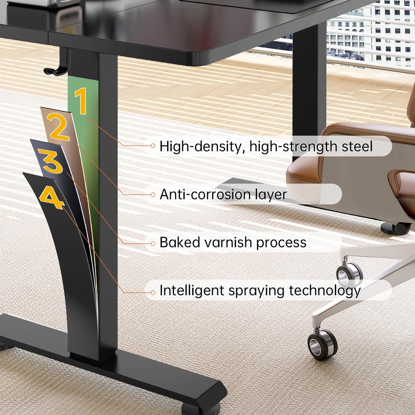 Veken 63x23.6 Inch Large Electric Standing Desk, Heights Adjustable,Sit to Stand Up, Work Home Office Computer Table for Walking Pad, Wooden Desktop Desks, Black