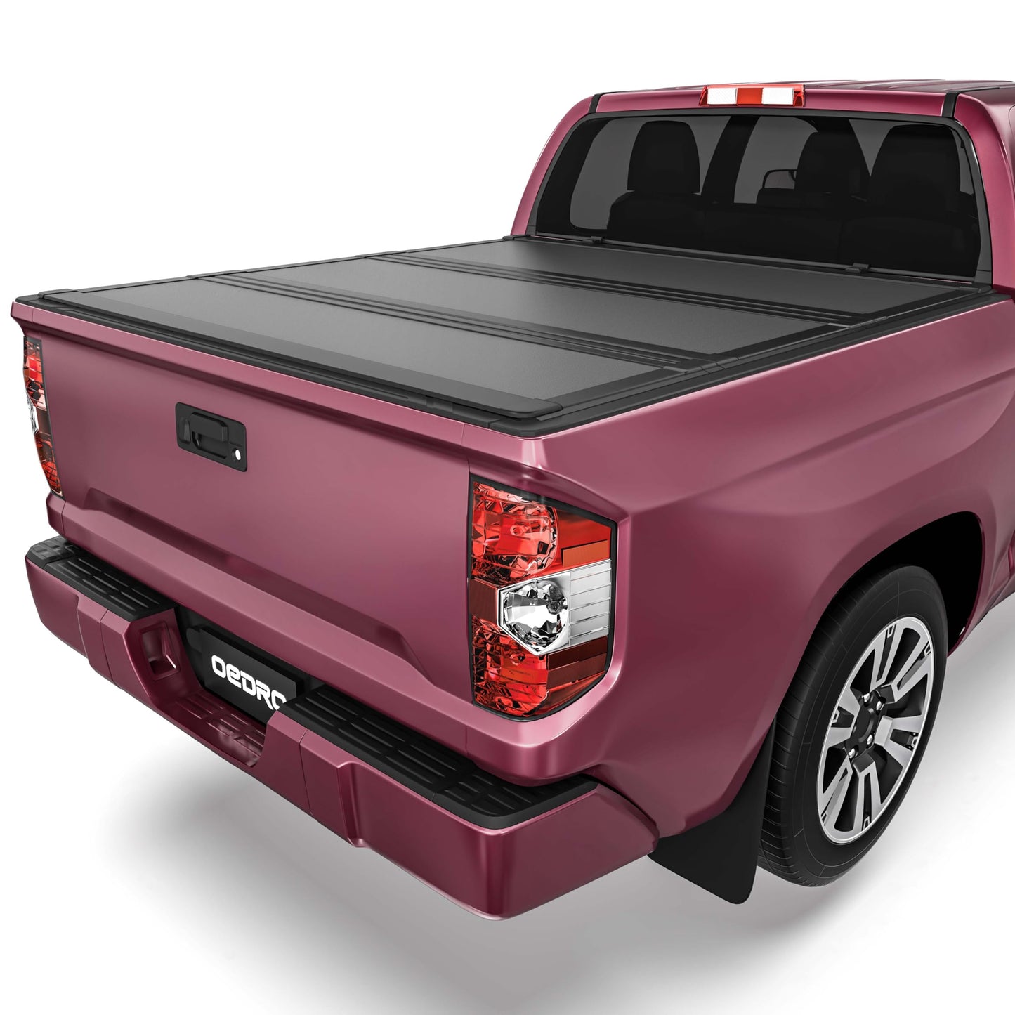 OEDRO Low-Profile Hard Tri-Fold Tonneau Cover Compatible with Toyota Tundra 2022 2023 2024 2025 2026 (Excl. Trail) 5.5ft Bed with Deck Rail System, One-Handed Quick Release, Drainage Design