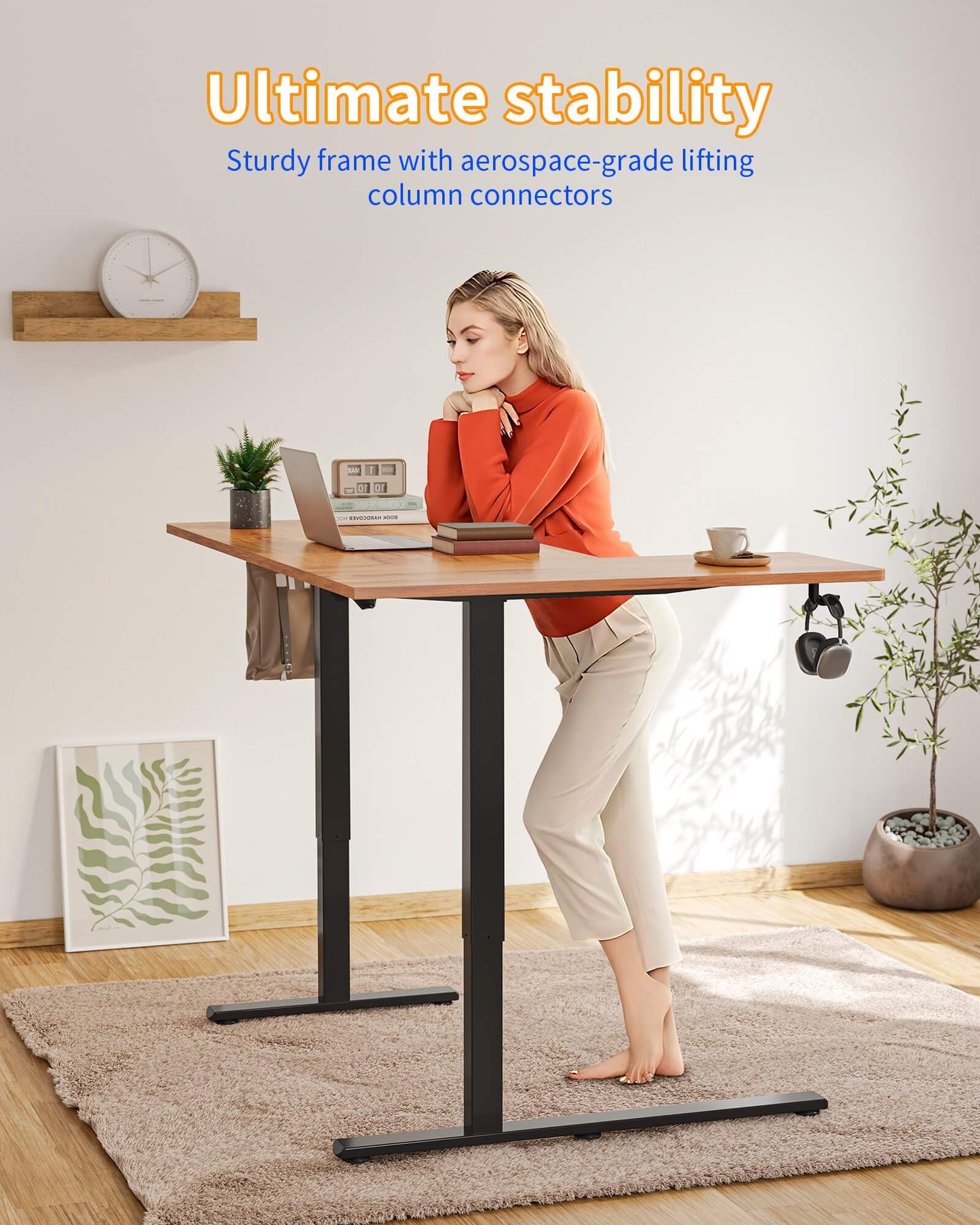 YIHAYO Reversiable L-Shaped Electric Standing Desk, 59 Inches Stand Up Corner Desk, Sit and Stand Up for Work Office Home, Ergonomic Rising Computer Table with Splice Board, Rustic Brown