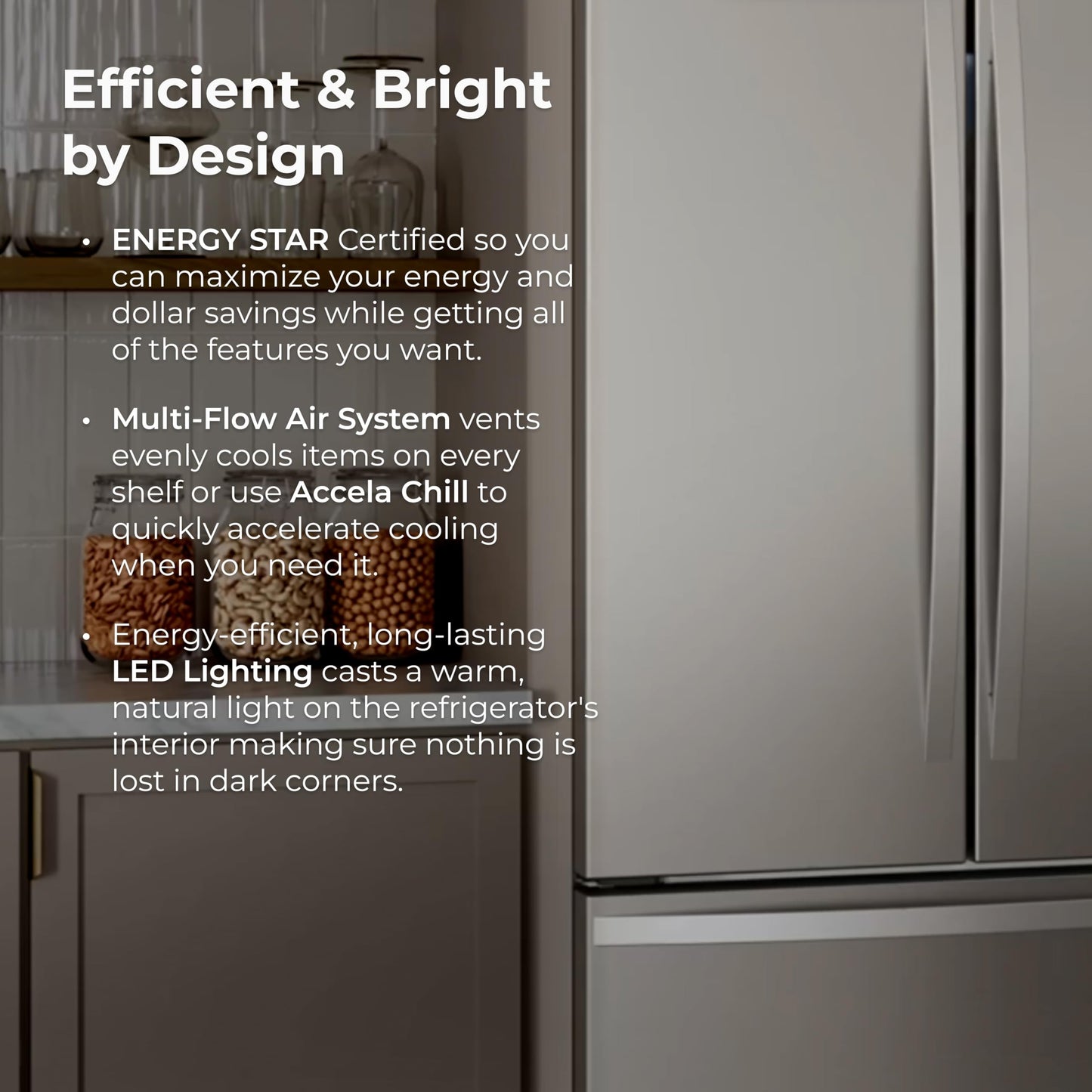 Kenmore 36" French Door Refrigerator with Freezer - Accela Chill, Adjustable Shelving, Humidity Controlled Crispers, ENERGY STAR Certified, 20.3 cu. ft. Capacity, Fingerprint Resistant Stainless Steel