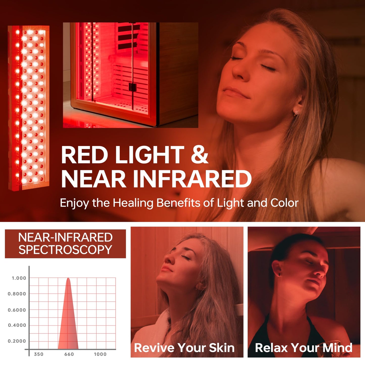 Woodbridge Infrared Home Sauna Room 2 Person Hemlock Wooden Indoor Sauna,7 Carbon 2230W/120V Heaters,with Led Color Therapy Light,Bluetooth Speaker,Tempered Glass,Touch-Tone Keypad and A Top Vent