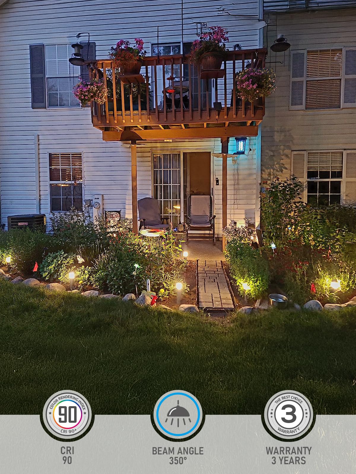 LEONLITE Low Voltage Landscape Pathway Lights, 3W 12V, IP65, 3000K Warm White, Pack of 6, Oil Rubbed Bronze, Model A-