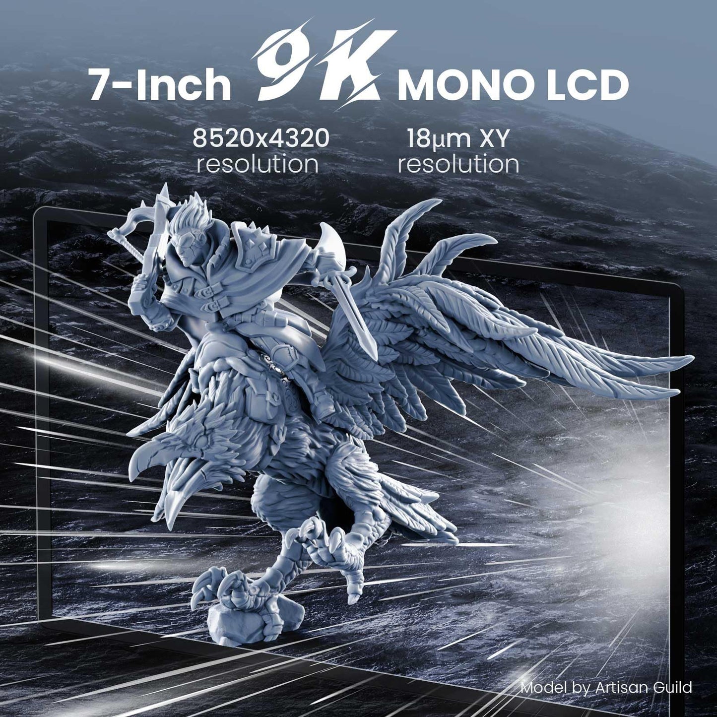 ELEGOO Mars 4 Ultra MSLA 3D Printer with 7-Inch 9K Monochrome LCD, Wi-Fi Connectivity, Effortless Leveling System, ACF Release Liner Film, Printing Size of 6.04x3.06x6.5 Inches