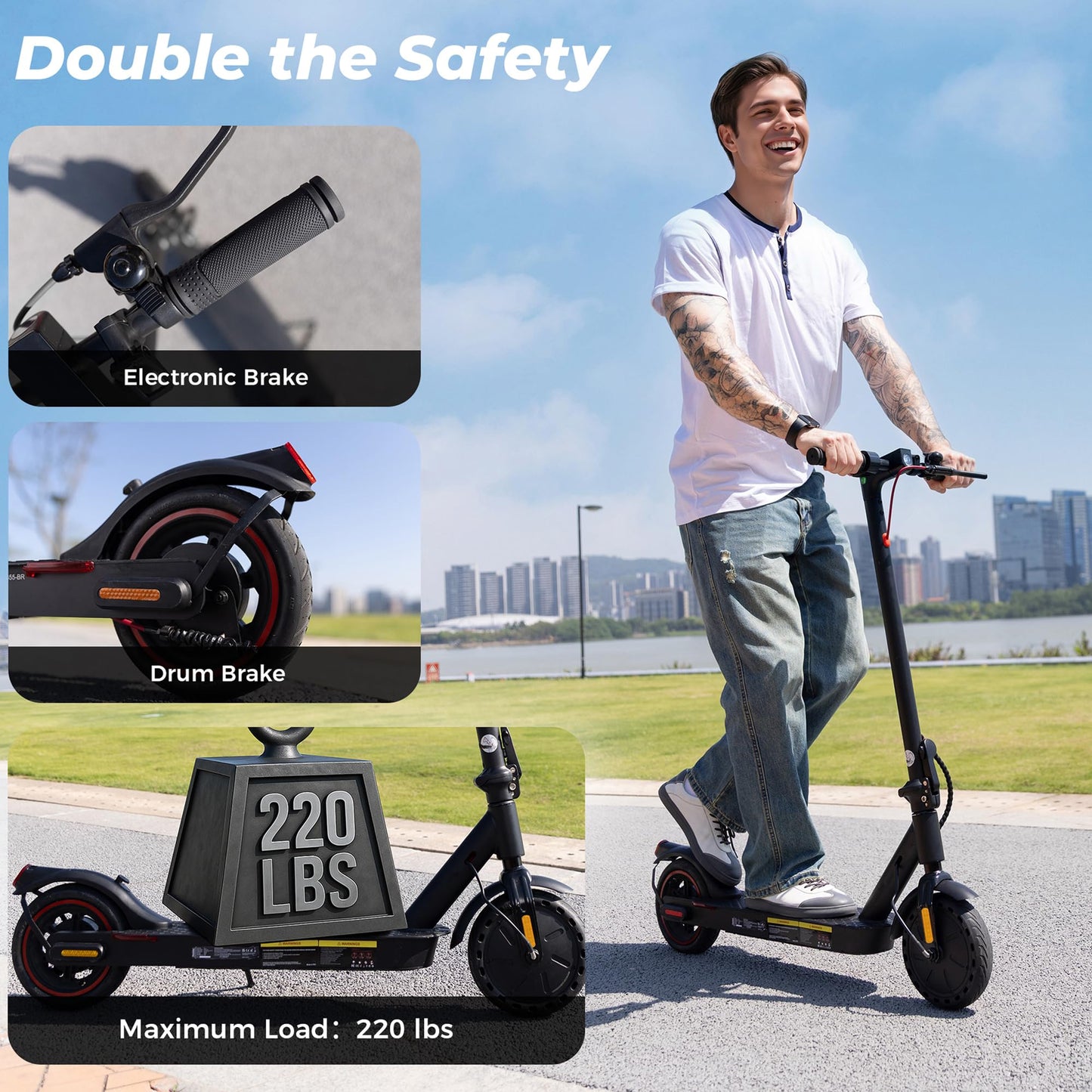 WAWSCOTE Electric Scooters - Electric Scooter for Audlts, 500W Peak Motor, 18 Max MPH, 21 Miles Range, APP Control, Lightweight Foldable E-Scooter