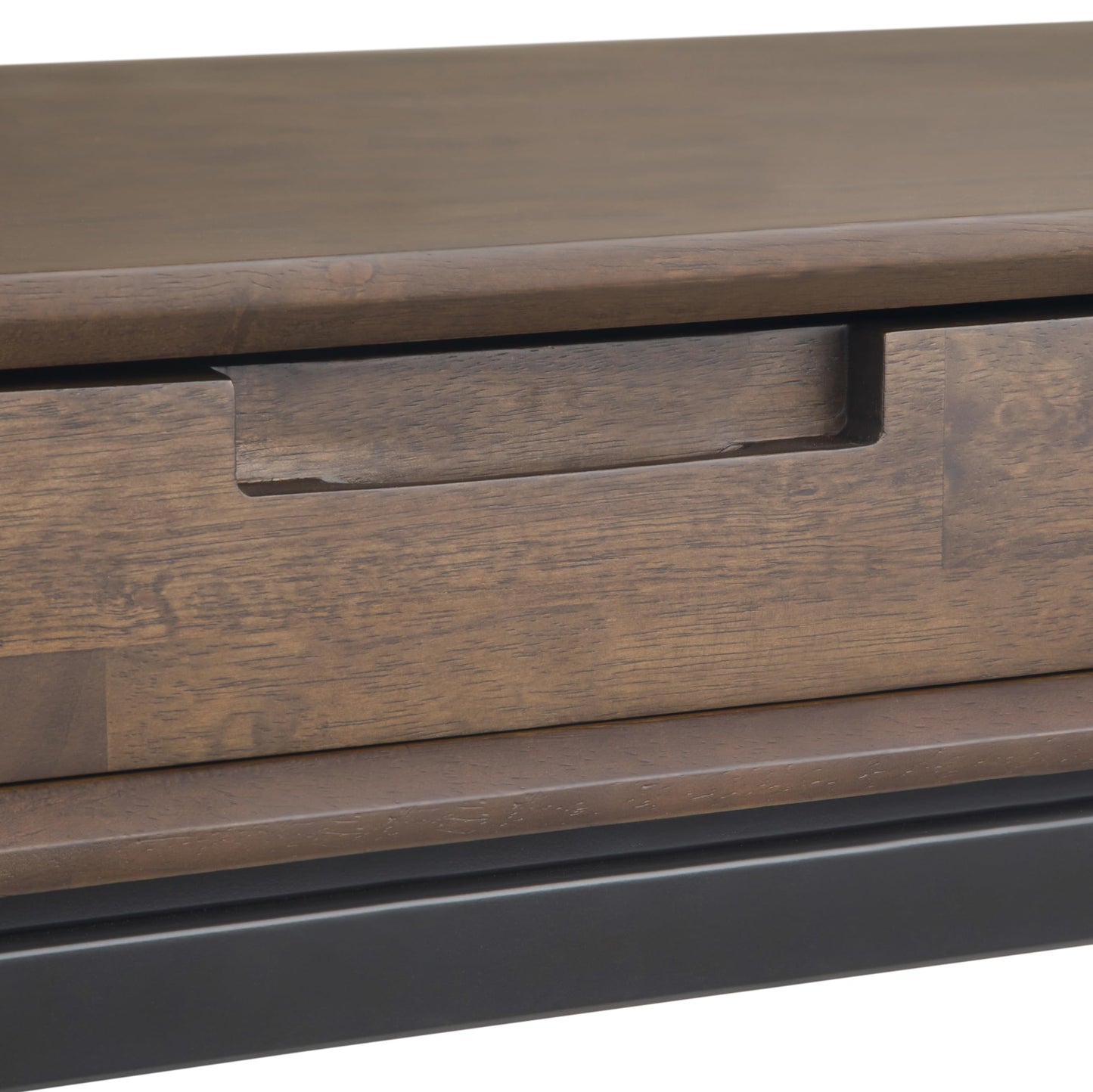 SIMPLIHOME Banting Desk - 72 Inch Wide Solid Wood and Metal Writing Desk in Walnut Brown, Modern Industrial Home Office Computer Table for Study with 2 Drawers and Flip-Down Keyboard Tray