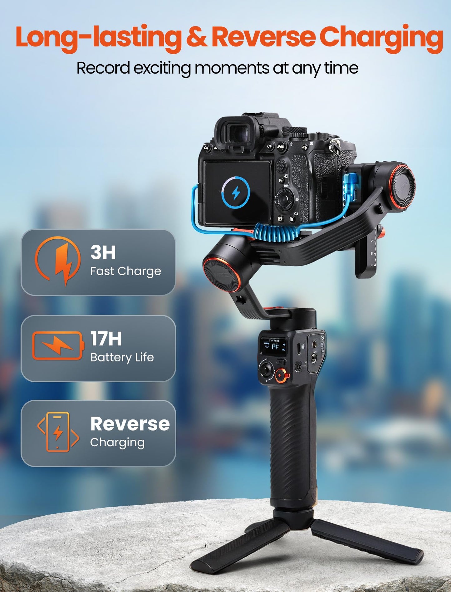 hohem iSteady MT2 Gimbal Stabilizer for Camera, Upgrade 3-Axis Gimbal for Mirrorless/Pocket Camera/Action Camera/Smartphone, OLED Display, Gimbal Stabilizer for Canon/Sony/Nikon/iPhone