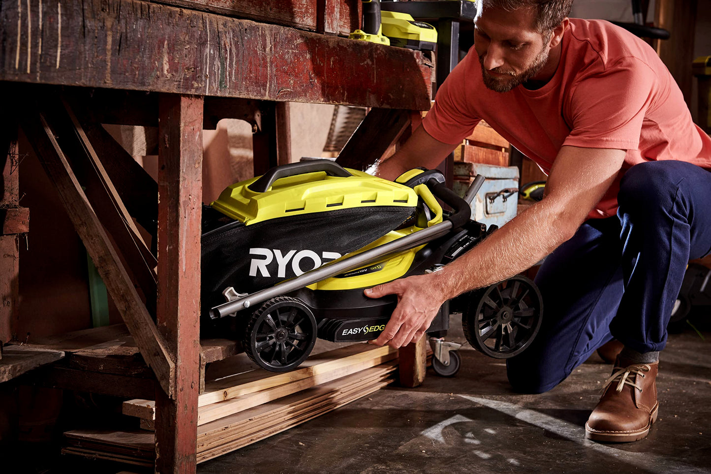 RYOBI 18V ONE+ OLM1833B Cordless Lawnmower - 33cm Cutting Width, Without Battery & Charger, Compact for Small Lawns