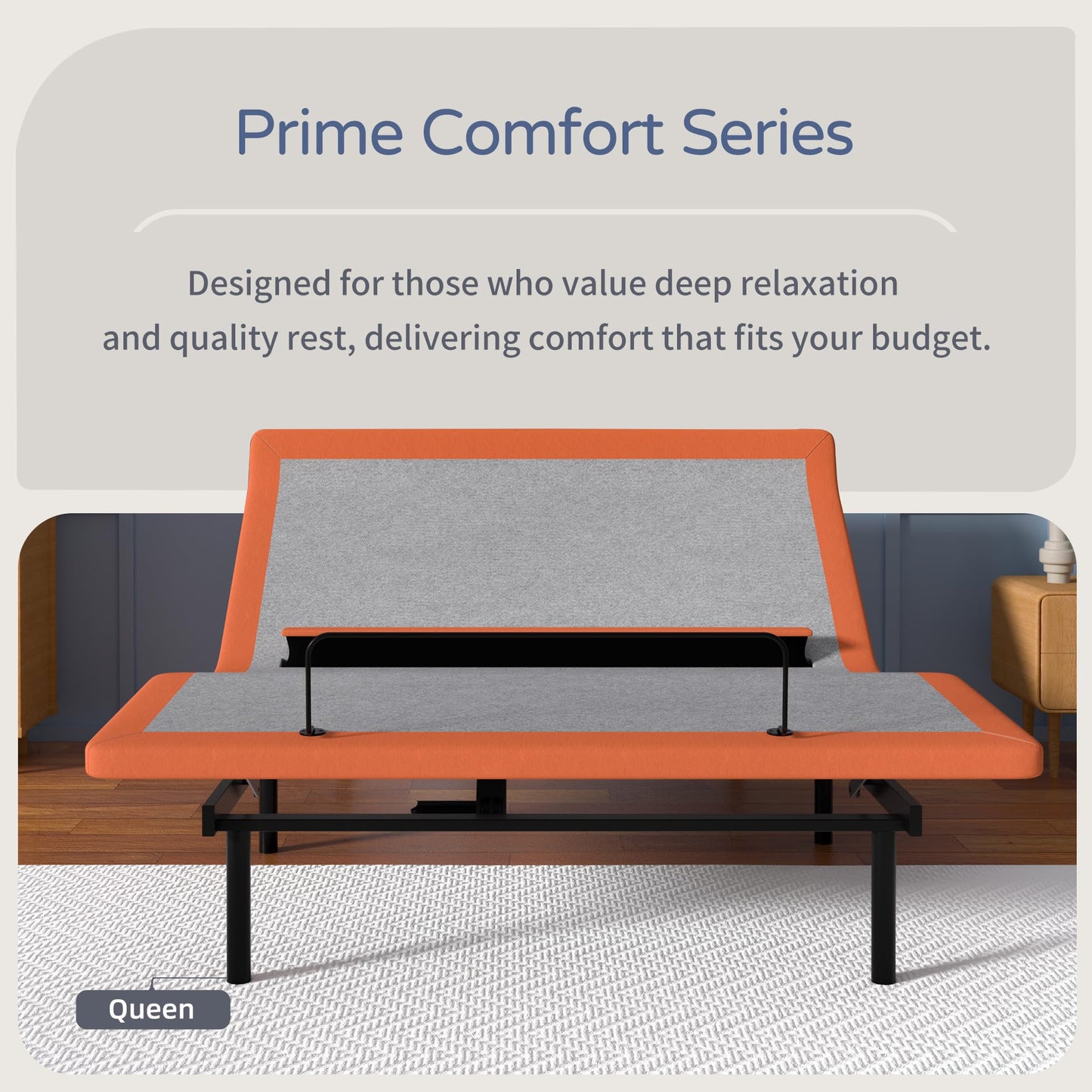 ESHINE Queen Adjustable Bed Frame with Lumbar Support, Head-Pillow-Tilt, Under Bed Light, Smart App Control, Zero Gravity, Dual USB Ports, Suitable for Most Queen Mattresses, 6000 Series