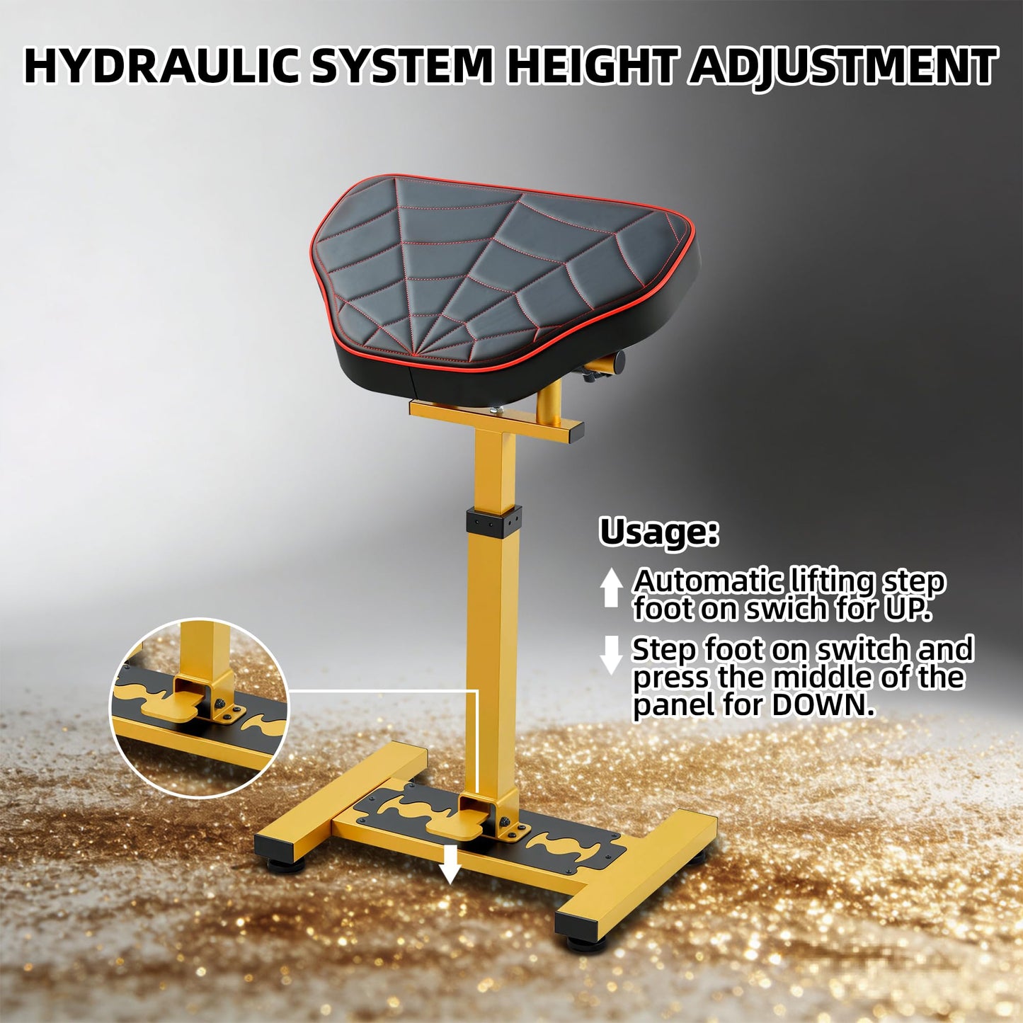 POARMEEY Luxury Tattoo Arm Stand with Spider Web Design Hydraulic lifting