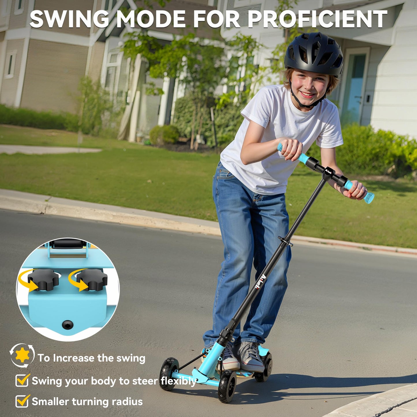4-Wheel Electric Scooter for Kids w/ 250W Motor, Max 10 MPH & 8.5 Miles, Foldable E-Scooter for Kids with Rainbow Lights, LED Display, 5 Speeds & Adjustable Balance, UL-2272 Certified