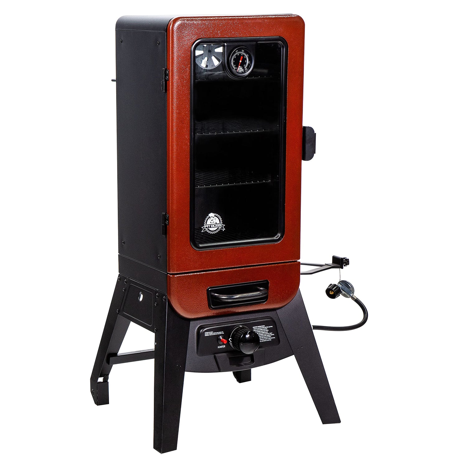 Pit Boss 3-Series Gas Vertical Smoker, Red Hammertone - 10773