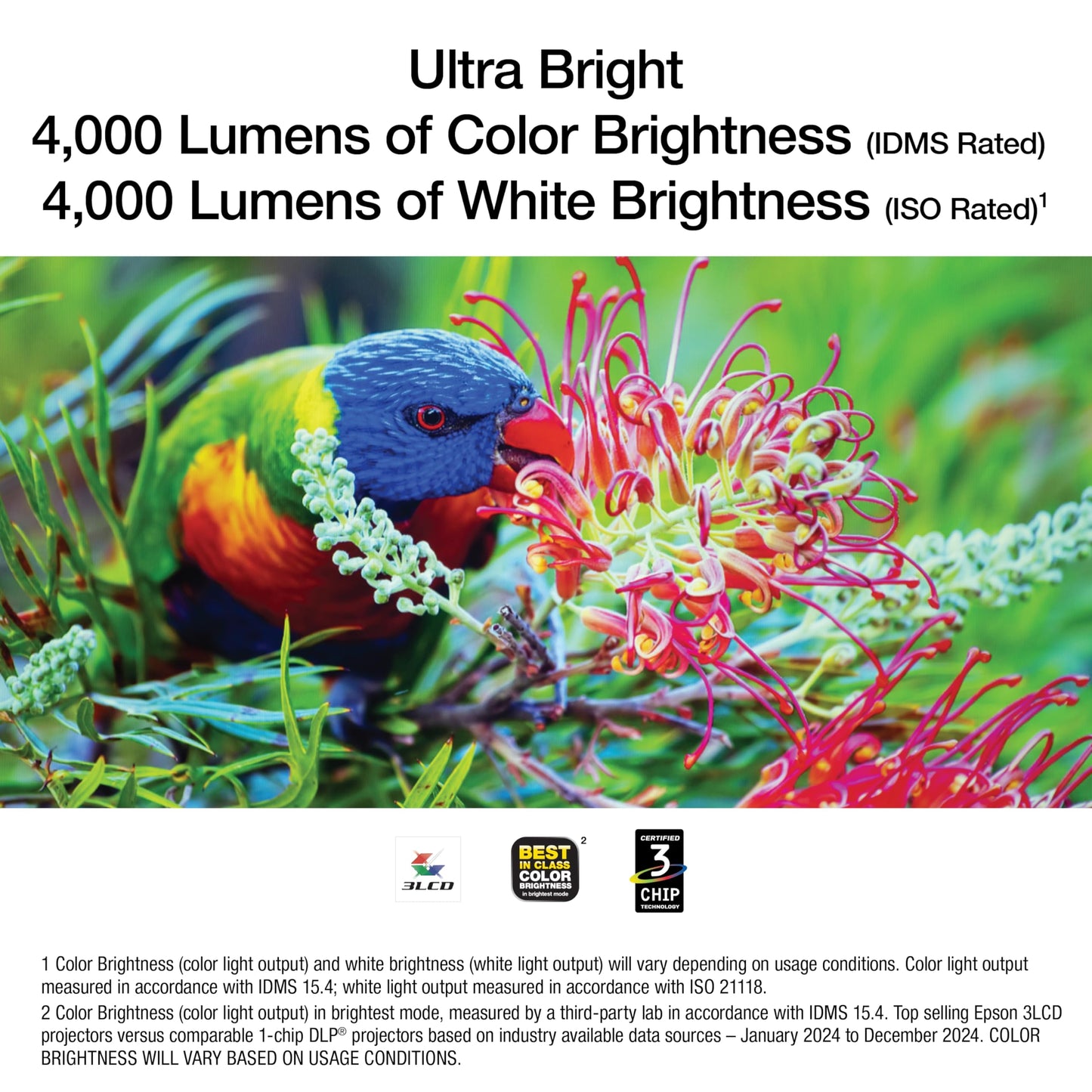 Epson EX3290 3-Chip 3LCD Widescreen WXGA Video Projector with Built-In Speaker, 4000 Lumens Color and White Brightness, 2x HDMI Ports