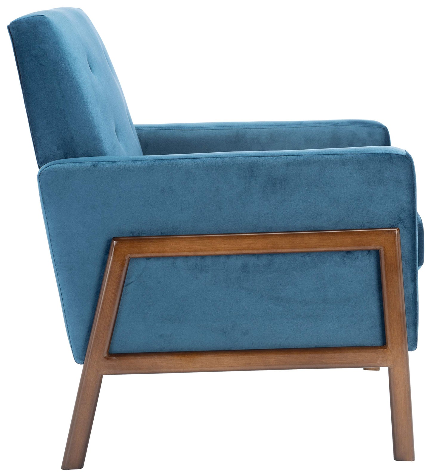 SAFAVIEH Home Collection Roald Velvet Sofa Accent Club Chair ACH6209A, Prussian Blue/Antique Coffee