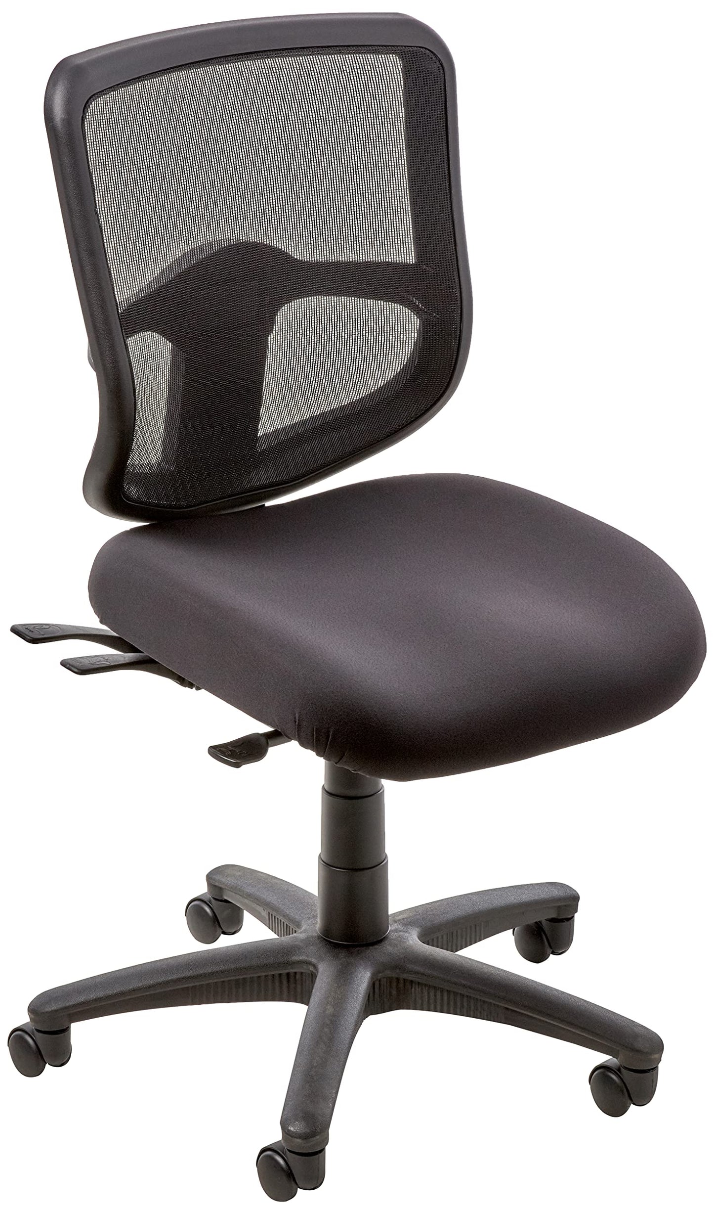 Office Star Ergonomic ProGrid Back Task Chair with Ratchet Back Height Adjustment and Dual Function Control, Armless, Coal FreeFlex