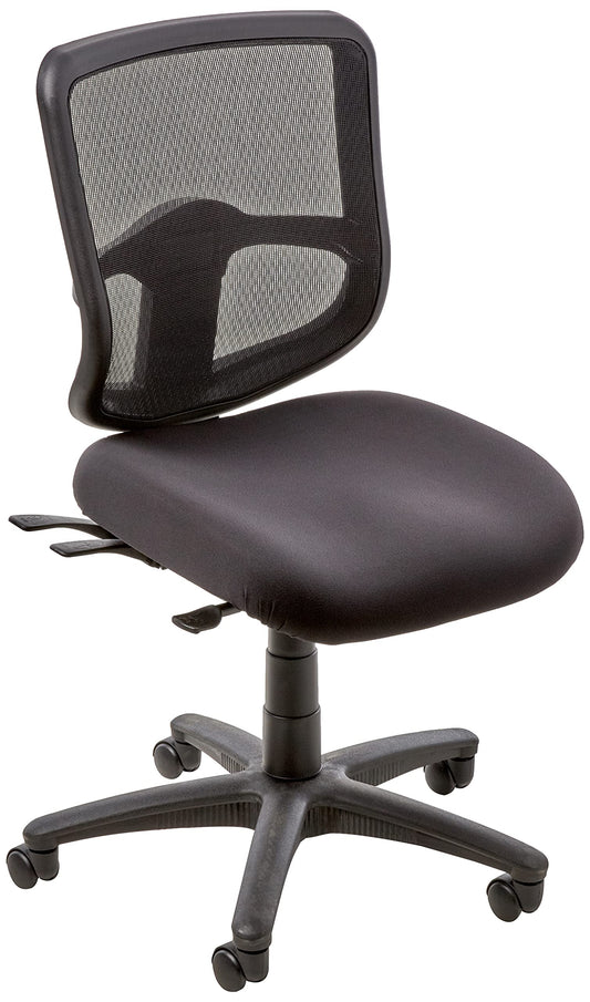 Office Star Ergonomic ProGrid Back Task Chair with Ratchet Back Height Adjustment and Dual Function Control, Armless, Coal FreeFlex
