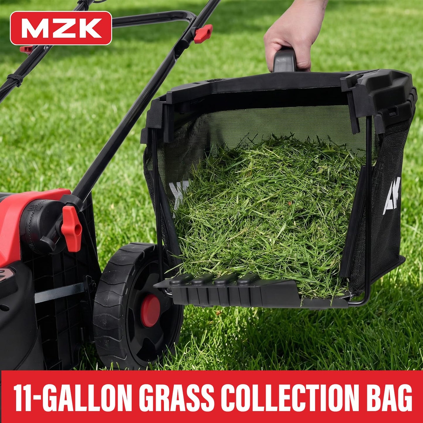 MZK 40V 16" Electric Lawn Mower, 2-in-1 Brushless Cordless Lawn Mower, Walk-Behind Push Mowers with 5-Position Height Adjustment, 2 x 4.0Ah Batteries & Charger Included, LM16B11