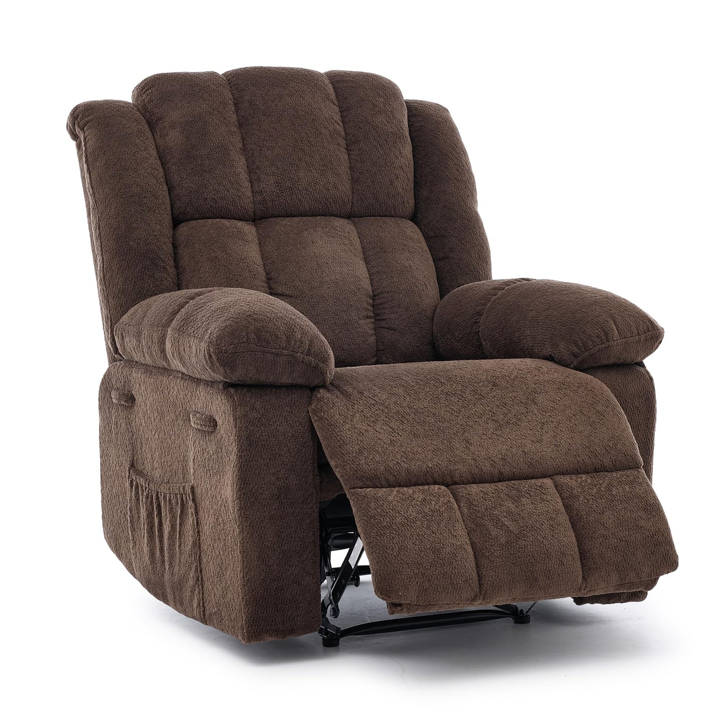 Oversized Recliner Chair for Adult,150°Recliner Chairs Ergonomic Nursery Chairs, Extra Wide Manual Recliners,Fabric Upholstery Soft Sofa Chair for Livingroom,Bedroom,Brown