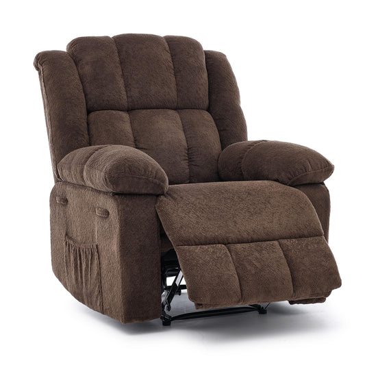 Oversized Recliner Chair for Adult,150°Recliner Chairs Ergonomic Nursery Chairs, Extra Wide Manual Recliners,Fabric Upholstery Soft Sofa Chair for Livingroom,Bedroom,Brown