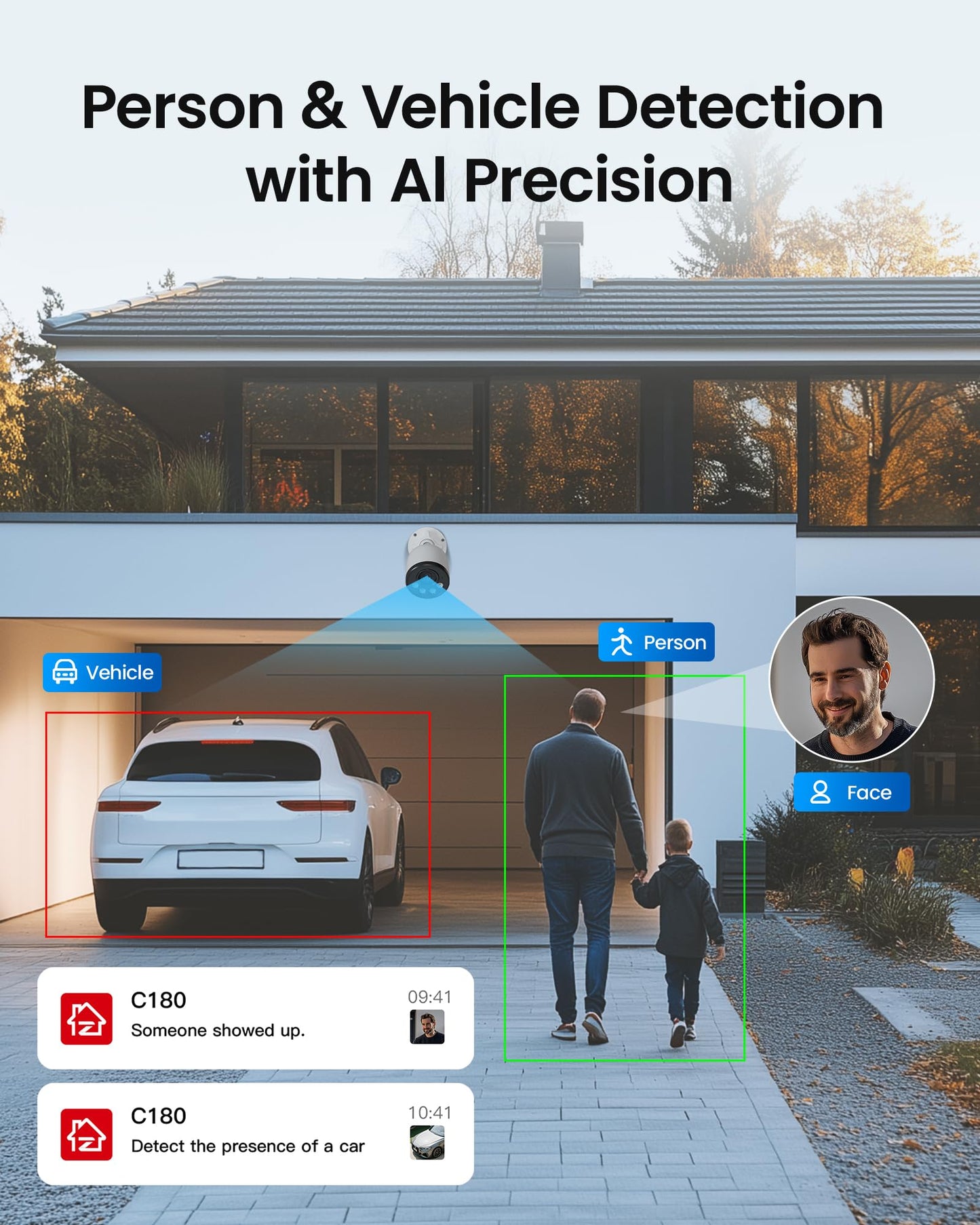 ZOSI 4K PoE Security Camera System, 4pcs 8MP Indoor Outdoor Metal Cameras with Audio, Smart Person Vehicle Detection, People Counting, Night Vision, 8CH CCTV NVR with 2TB HDD for Home 24/7 Recording