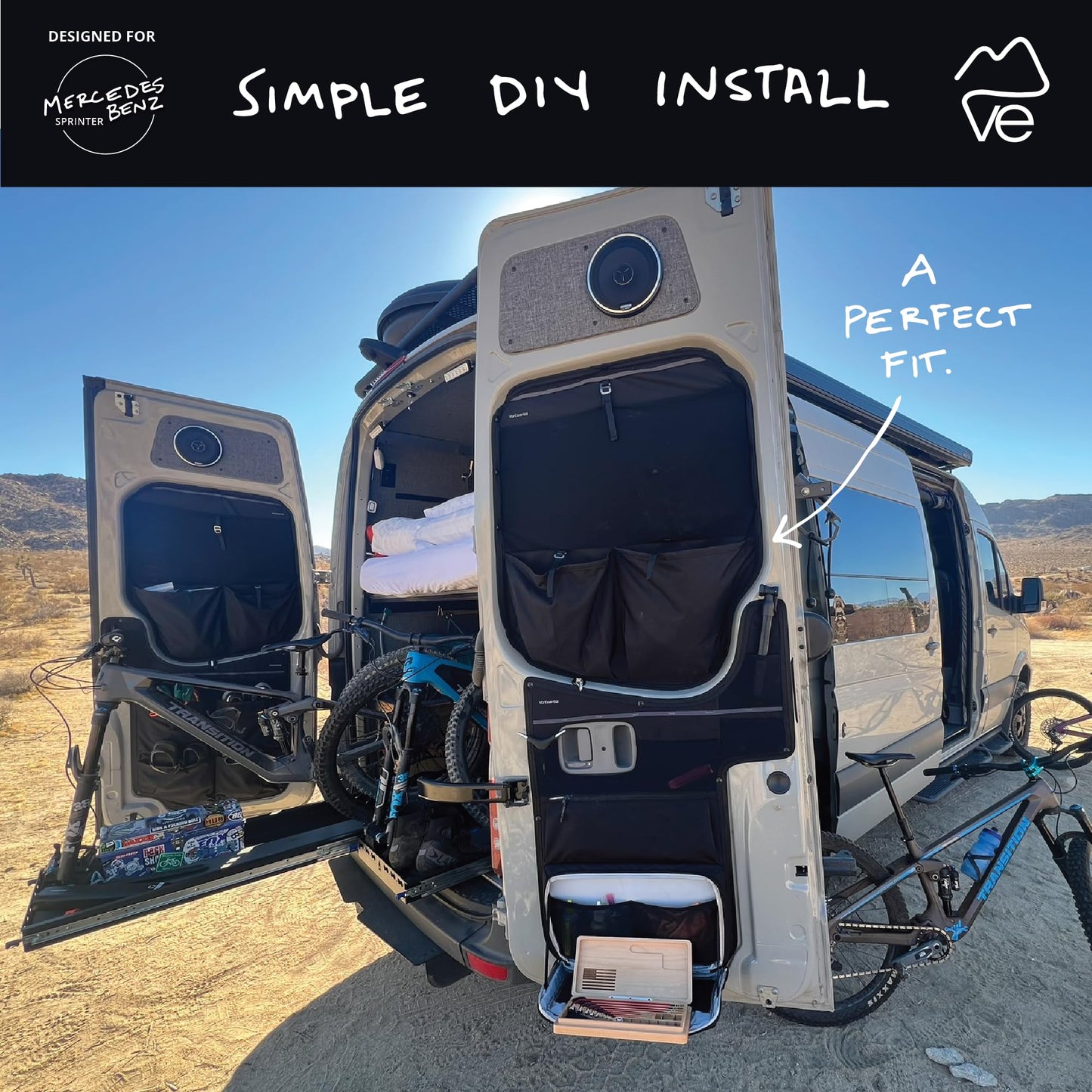 VanEssential Rear Door MIDDLE Storage Panels (Pair) Designed for Mercedes-Benz NCV3 Van (Years 2007-2018)