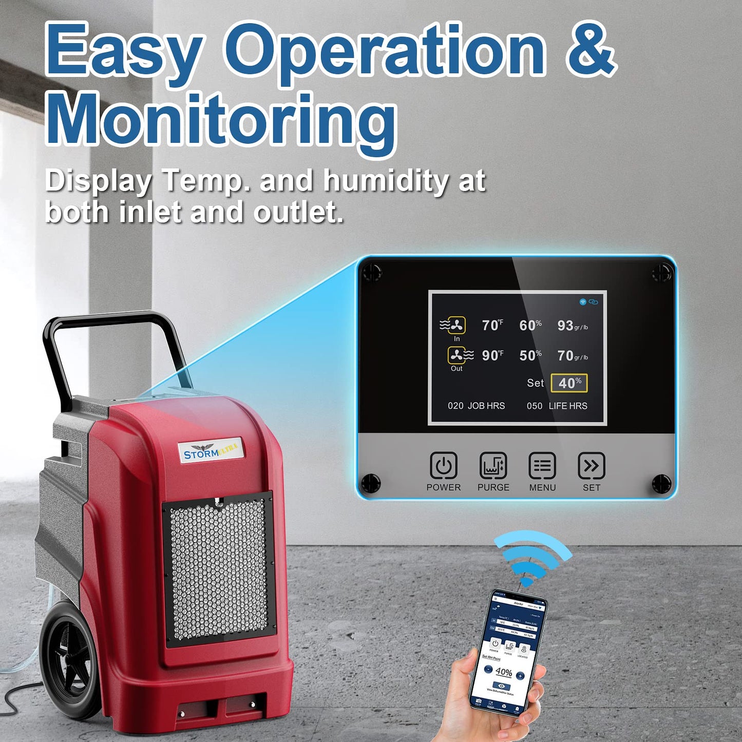 ALORAIR Smart WiFi Commercial Dehumidifier 190 PPD with Pump, Industrial Dehumidifiers Large Capacity for Basements, Garages & Job Sites, 6 Years Limited Warranty