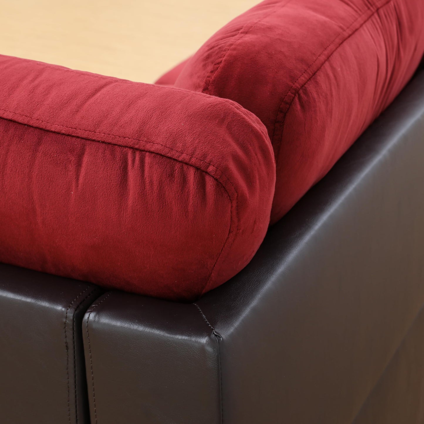 UOCFYK 3 Pieces Sectional Sofa Sets, L-Shape Sofa Microfiber Couch Living Room Sofa Set with Chaise Using for Living Room Furniture - Right Hand Facing,Red
