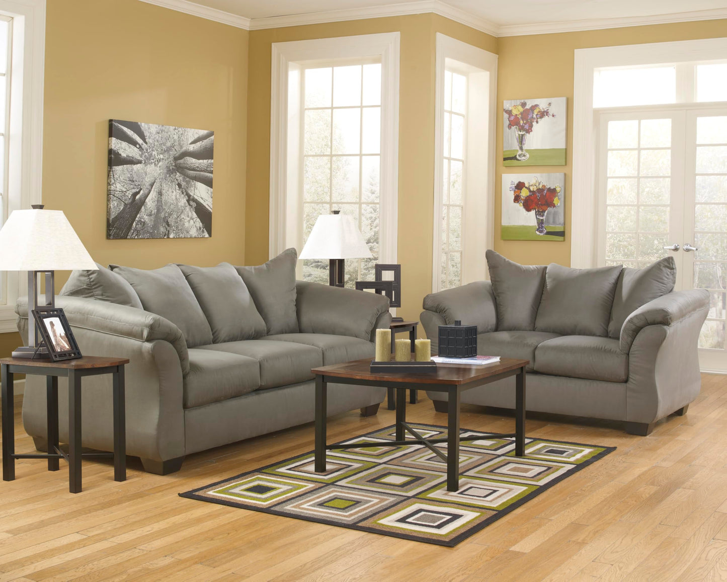 Signature Design by Ashley Darcy Casual Plush Sofa, Grayish Brown