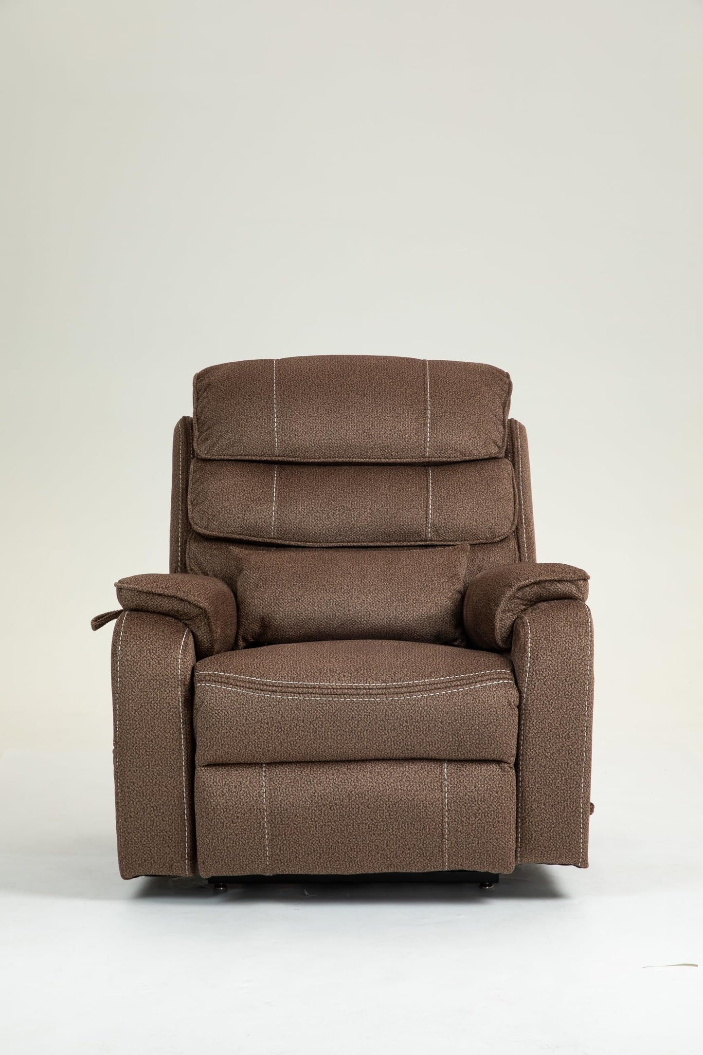 Ball & Cast Lift Recliner Chair with Sides Pockets,Lounge Relax Single Sofa W/Maximum Adjustable Tilt 180 Degrees and Multi-Function Massage & Heat,Armrests W/Cup Holder,for Living Room,Brown