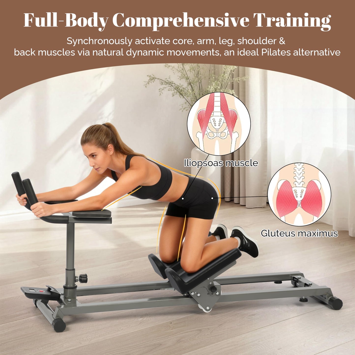 EVERYMATE Exercise Crawler Machine, Spine Twist and Stretch Trainer, Full Body Cardio Machine, Builds Core Strength, Home Gym Equipment with Adjustable Hand Grips & Knee Support