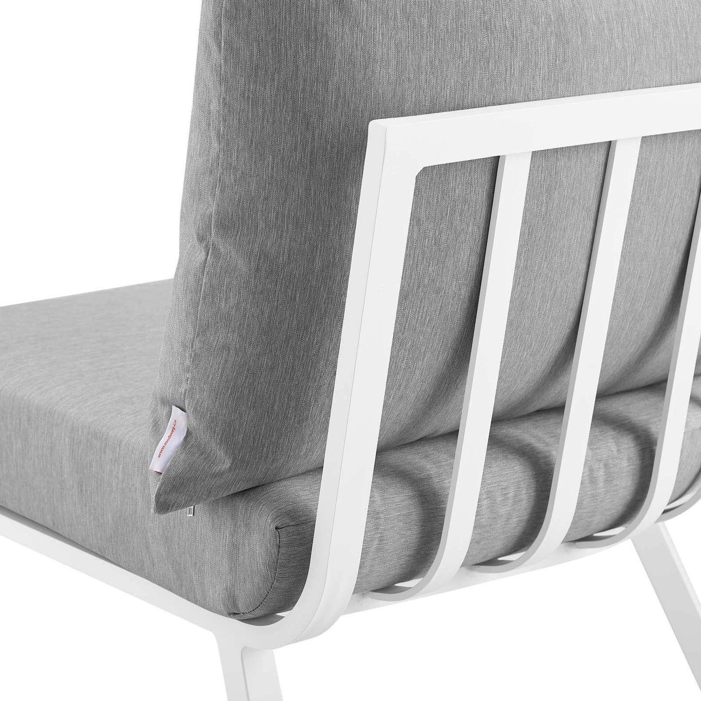 Modway Riverside Outdoor Patio Conversation Set, 85. 5" L x 85. 5" W x 28" H, White Gray