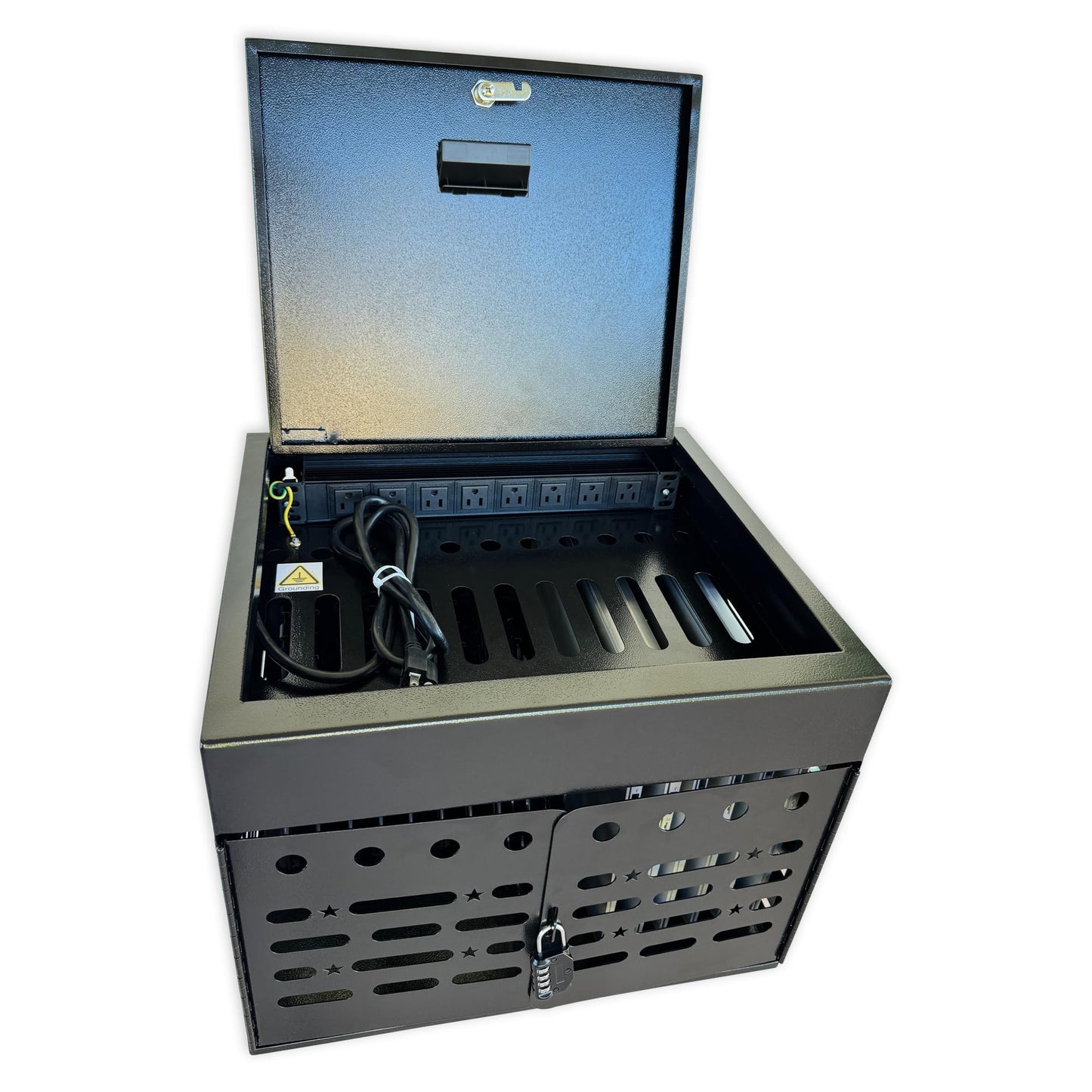 Plugsharge 16-Device Laptop & Tablet Charging Cabinet with Combination Lock, Fully Assembled Metal Charging Station for Chromebooks, iPads & Devices Up to 15.6", Classroom & Office Storage Organizer