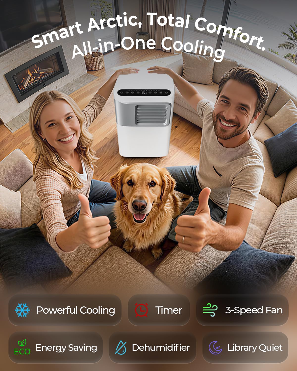 16000 BTU Portable Air Conditioners for Large Room up to 730 sq.ft 5-in-1 Smart AC Unit with WiFi APP/Remote Control, Fast Cooling, Dehumidifier, Quiet Sleep Mode, Window Kit Included