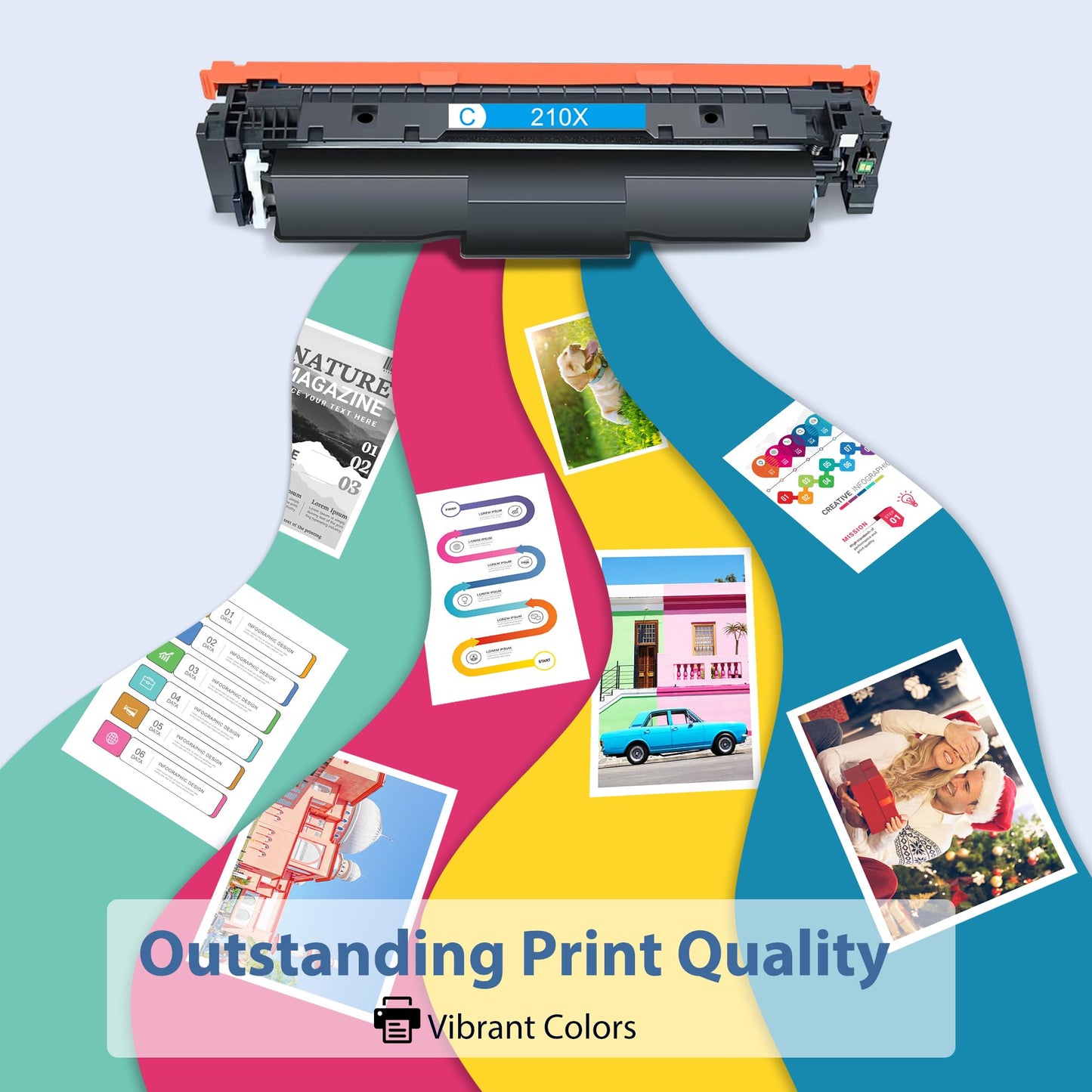 Aililiya 210X Toner Cartridges for hp 210X 210A Toner Cartridges 4 Pack Compatible with HP Color Laser Jet Pro MFP 4301fdw for Color Pro 4201dw 4201dn MFP 4301fdn 4301fdw 4301dw 4301 fdw Printer