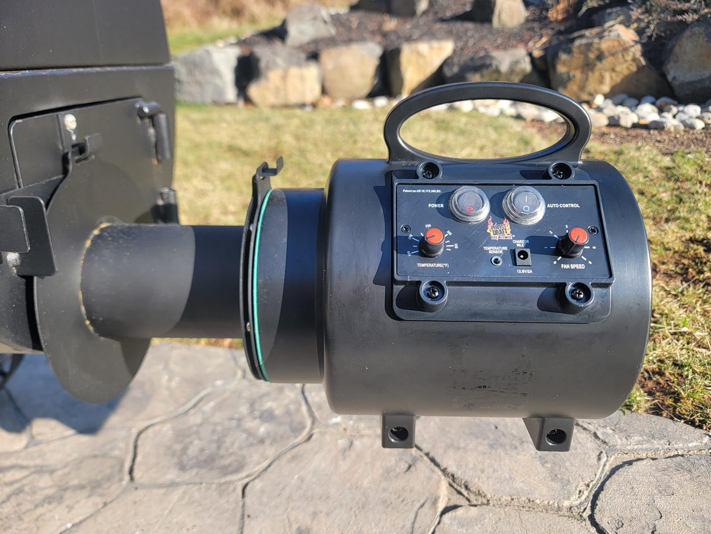 Perfect Draft BBQ Blower 4.0 for Offset Smoker Grill - Designed in Texas, Patented in the USA - Battery Powered BBQ Fan for Outdoor Barbecue