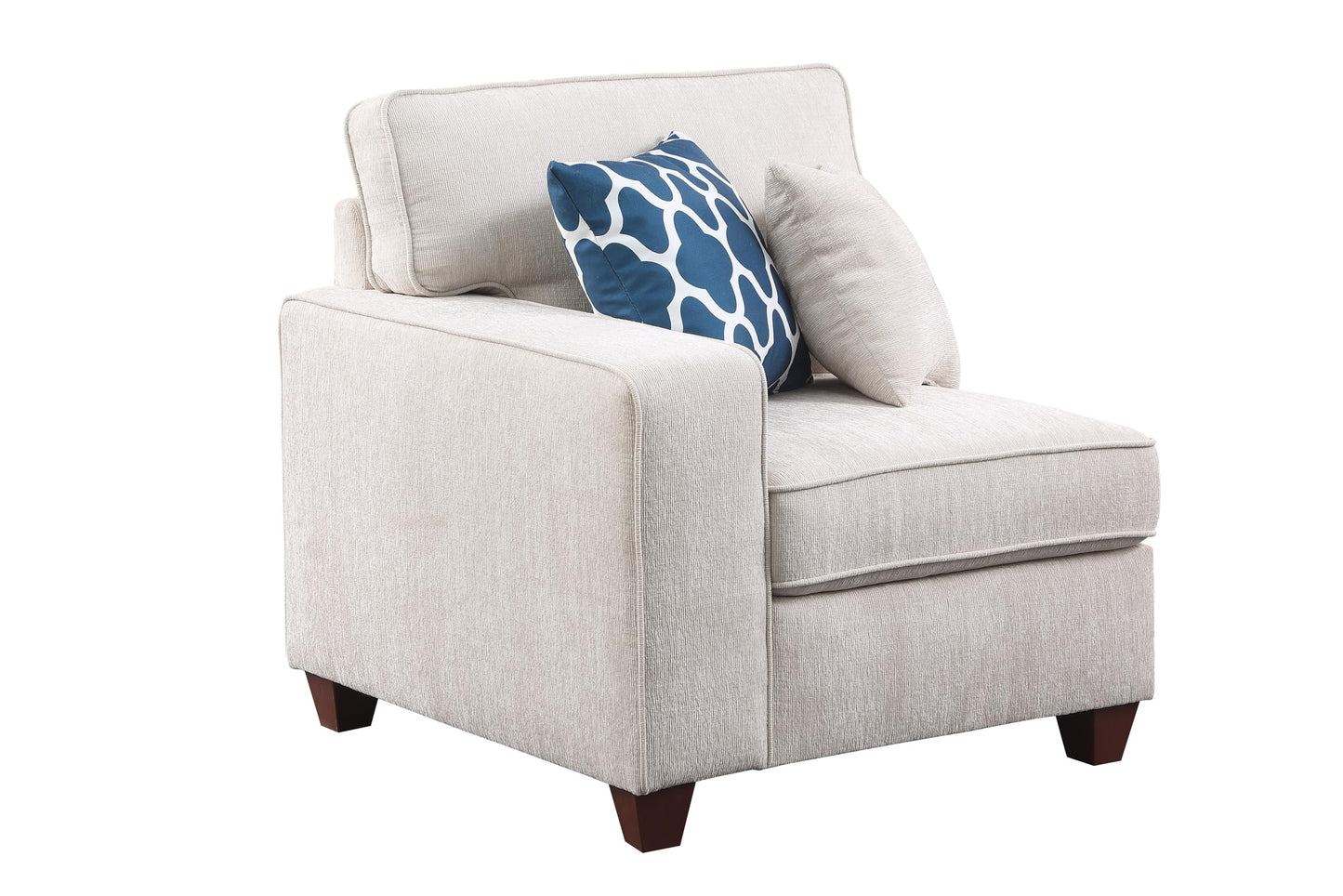 Ball & Cast 127" L-Shaped Sectional Couches for Living Room with Movable Ottoman,2 Cup Holders & USB Ports,7 Seat Chenille Upholstered Sofa W/6 Throw Pillows & Hidden Storage Box,DIY Combination,Beige