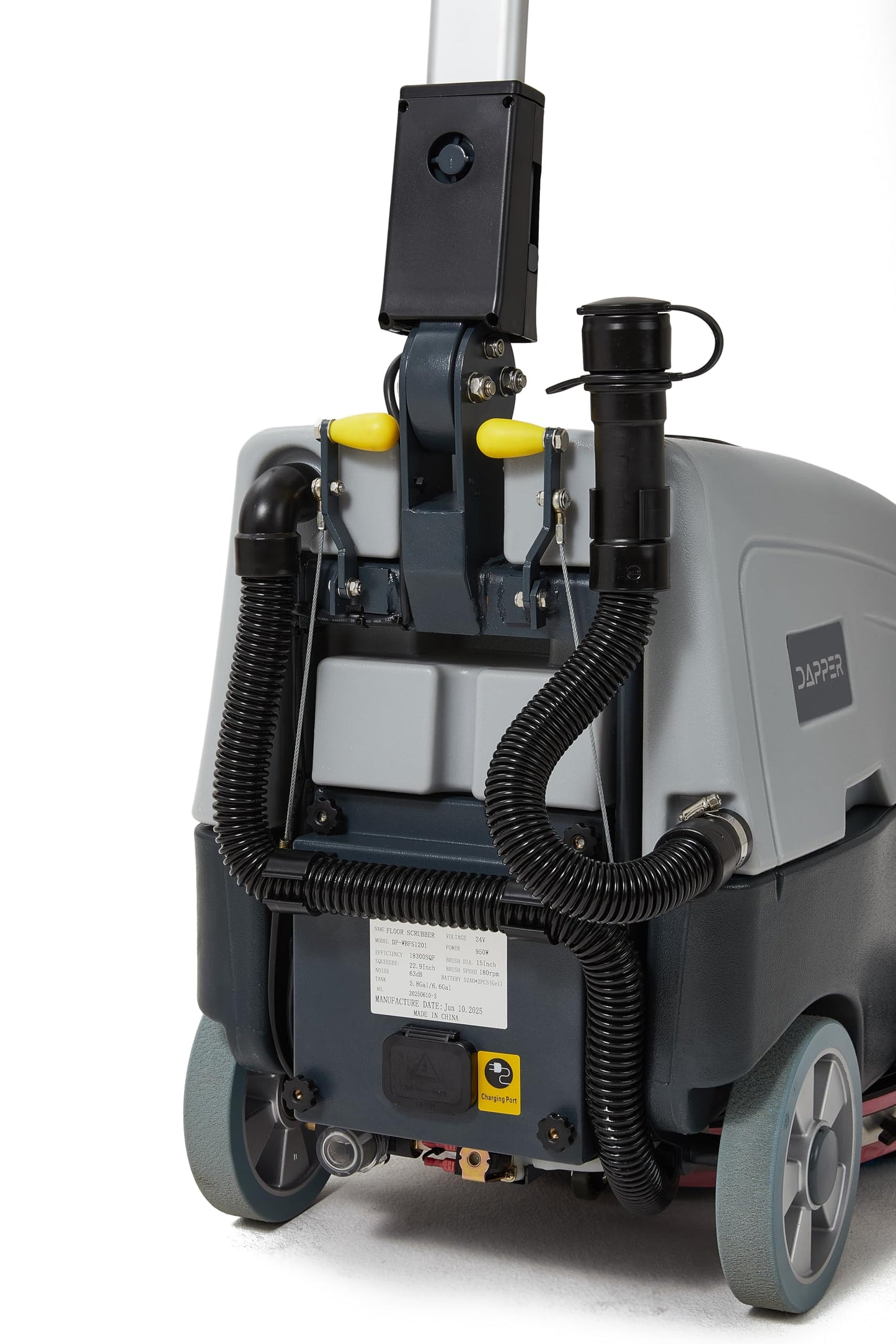 Battery Powered Walk Behind Floor and Carpet Scrubber Buffer Polisher Machine, 16" Brush, 21.5" Squeegee Width, 6.5 gal Tank, Brush Speed 200 RPM, Includes a Hard Brush Soft Brush and 3 Scouring pads