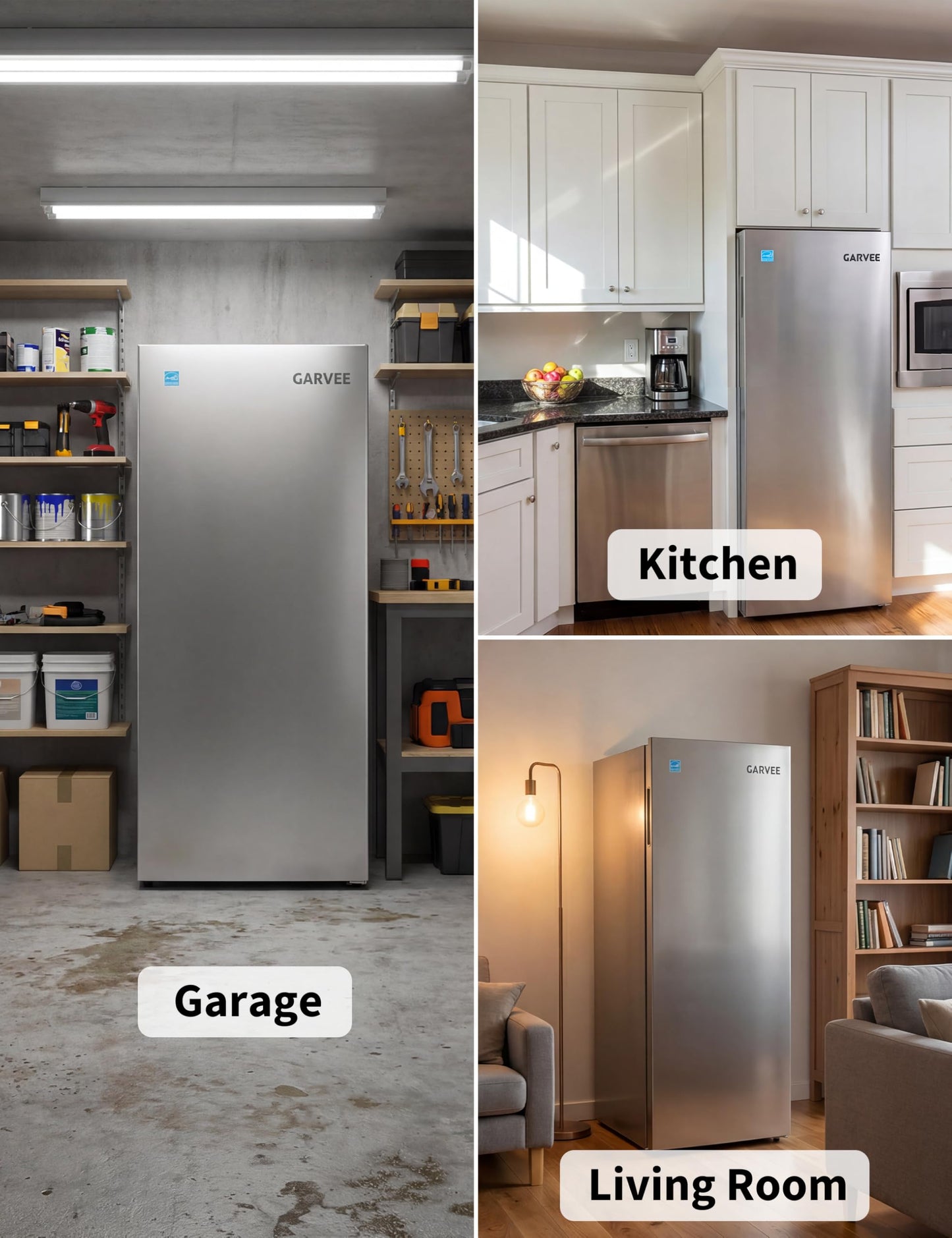 11 Cu. Ft. Upright Convertible Fridge/Freezer, Energy Saving Refrigerator with Reversible Door, Auto Defrost, Removable Glass Shelves & Adjustable Controls