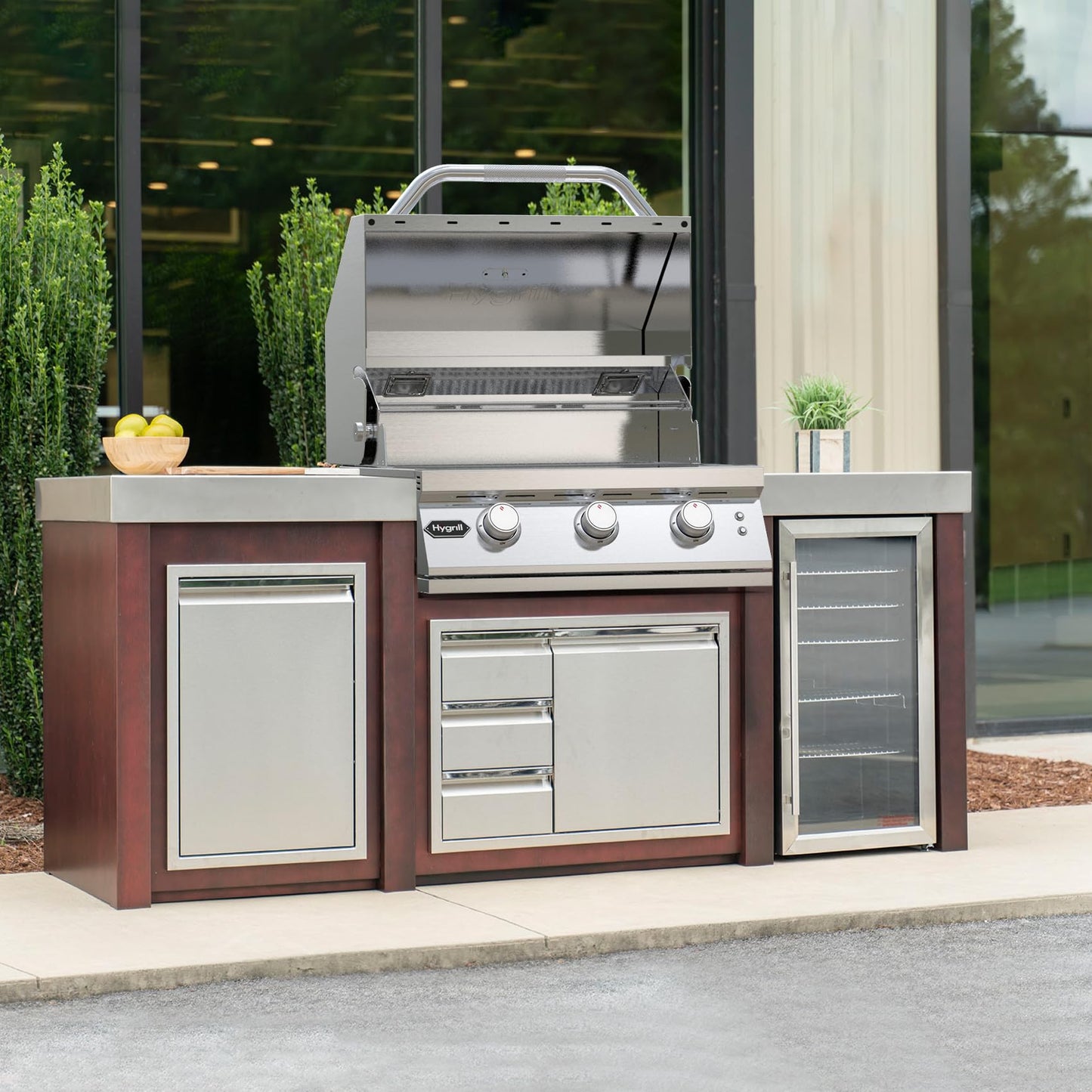 Hygrill Premium XTR 3-Burner Built In Grill, Stainless Steel Grill Head for Outdoor Kitchen and BBQ Grill Island, Heavy Duty Natural Gas Grill