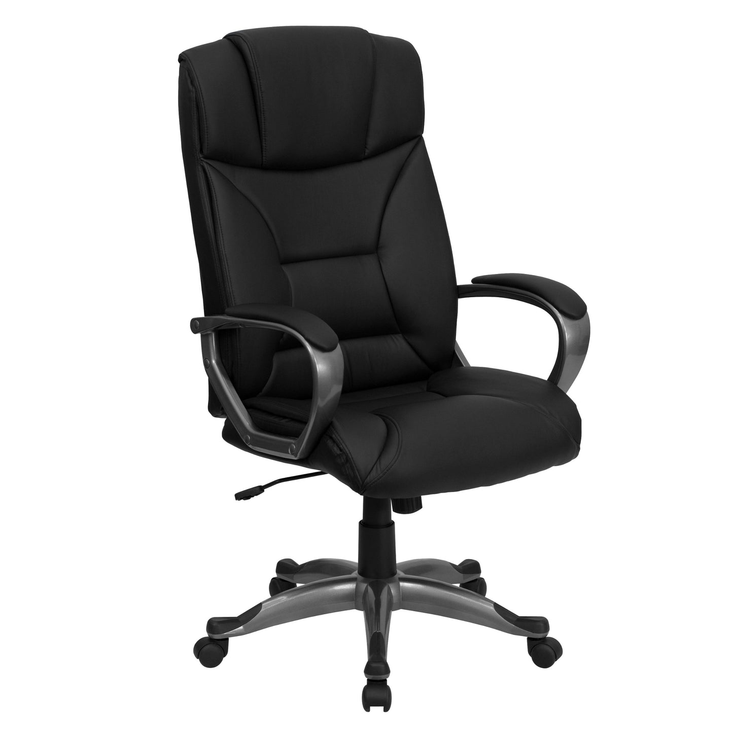 Flash Furniture High Back Black LeatherSoft Executive Swivel Office Chair with Arms 49.25 x 26.25 x 25